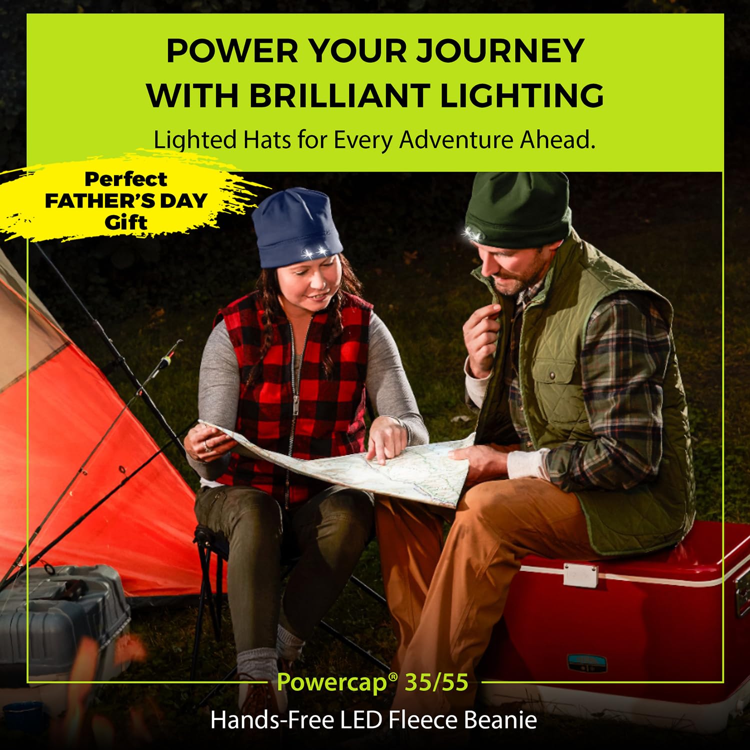 Panther Vision POWERCAP LED Beanie Cap - Ultra-Bright Hands-Free Lighted Hat, Black, One Size, Model CUBWB-4553, Polyester