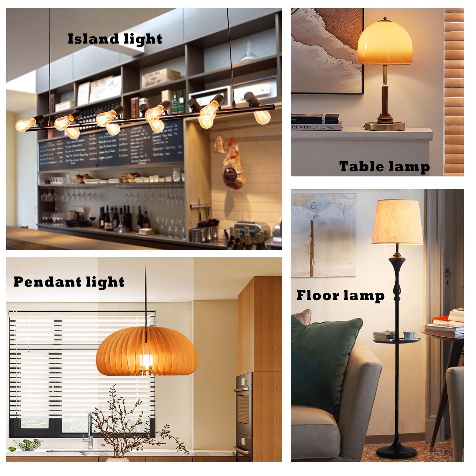 Flmamt Led Light Bulbs, Dimmable Vintage Light Bulb 25 Watt Equivalent, E26 Filament Bulbs, St19 Antique Amber Glass Bulbs Warm