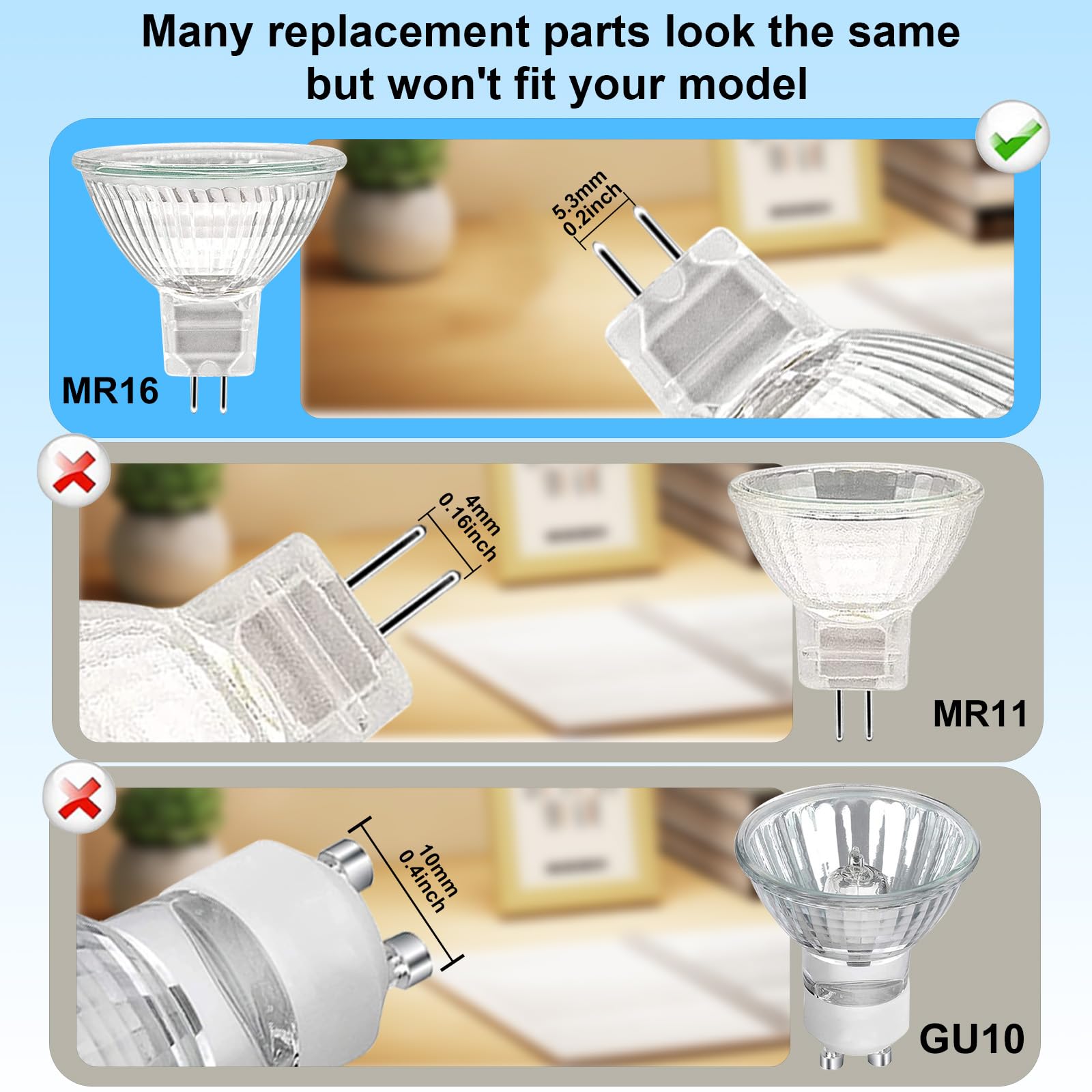 Weshlmpo Mr16 Halogen Light Bulb 2 Pin 50W 12V, High Output Gu5.3 Base For Landscape Lights, Track Lights, Fiber Optics, Desk La