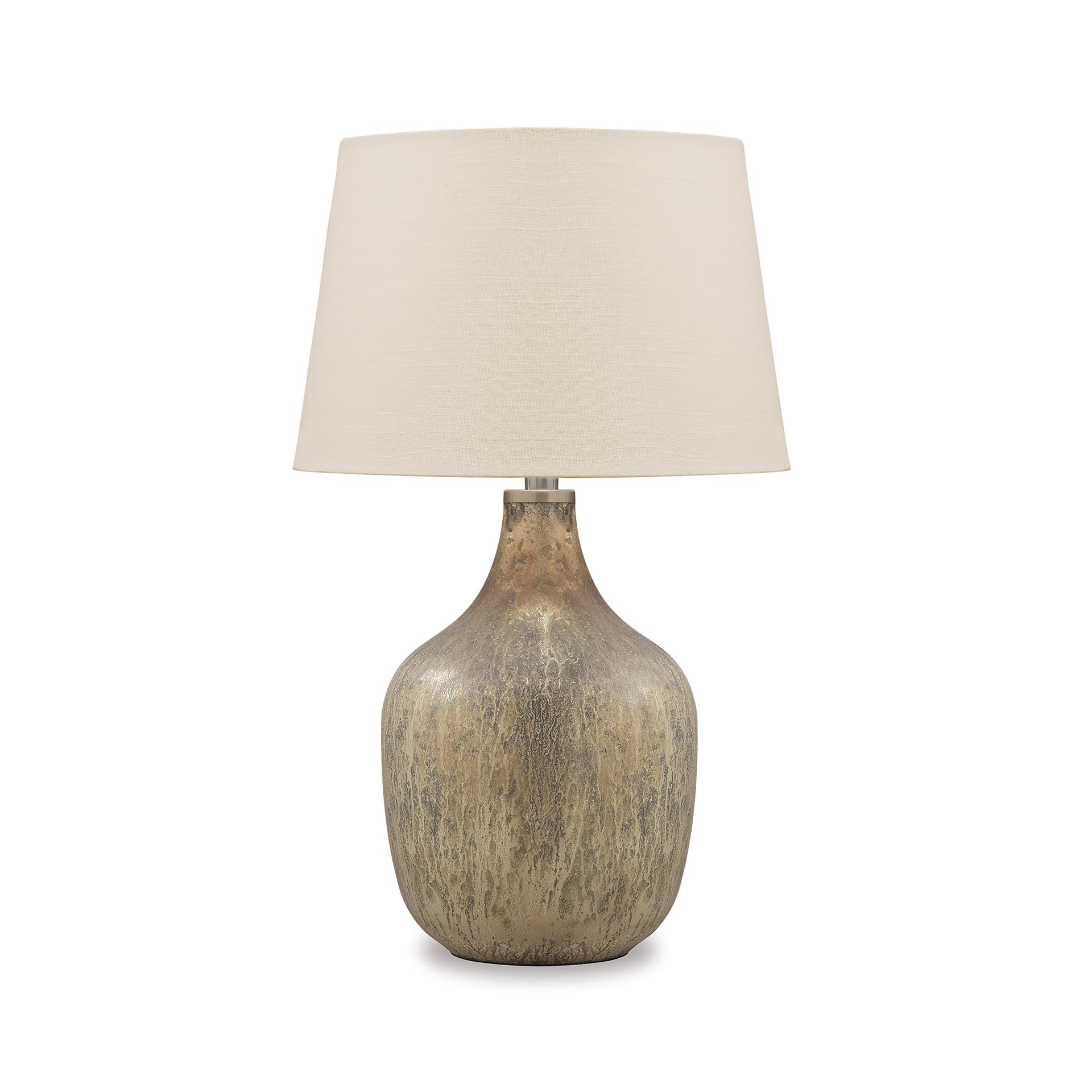 Signature Design by Ashley Mari Contemporary 27.75 Mercury Glass Table Lamp, Gray & Gold