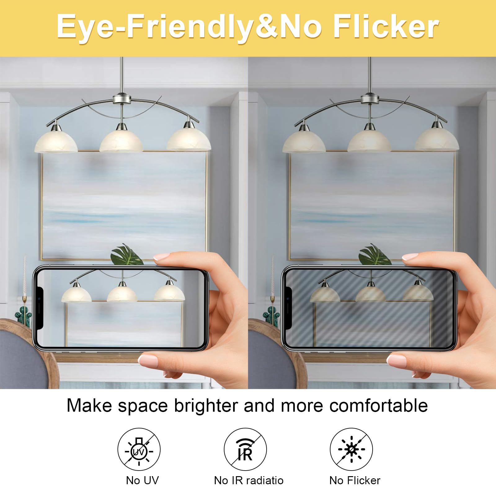 Volivo 6 Pack A19 Led Light Bulbs, 2700K Soft White, 9W(60W Equivalent), 800 Lumens, E26 Standard Base, Non-Dimmable, Energy Sav