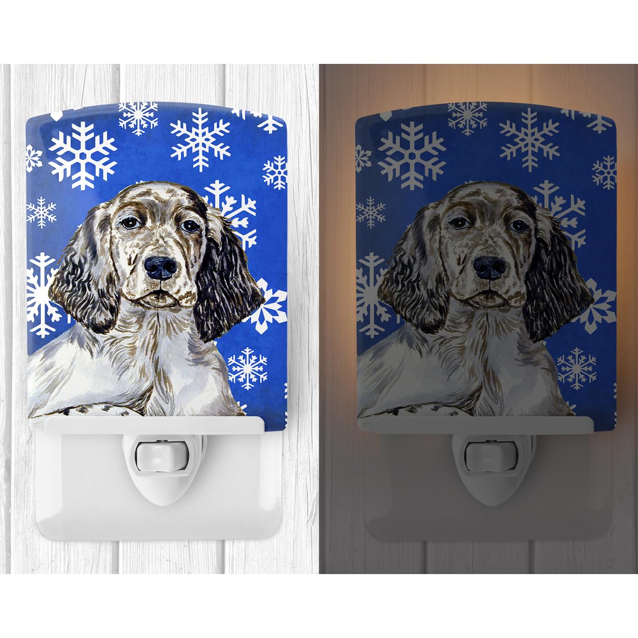 Carolines Treasures Ceramic Night Light, English Setter, UL-Certified, 6x4x3in, Multicolor, Model LH9277CNL