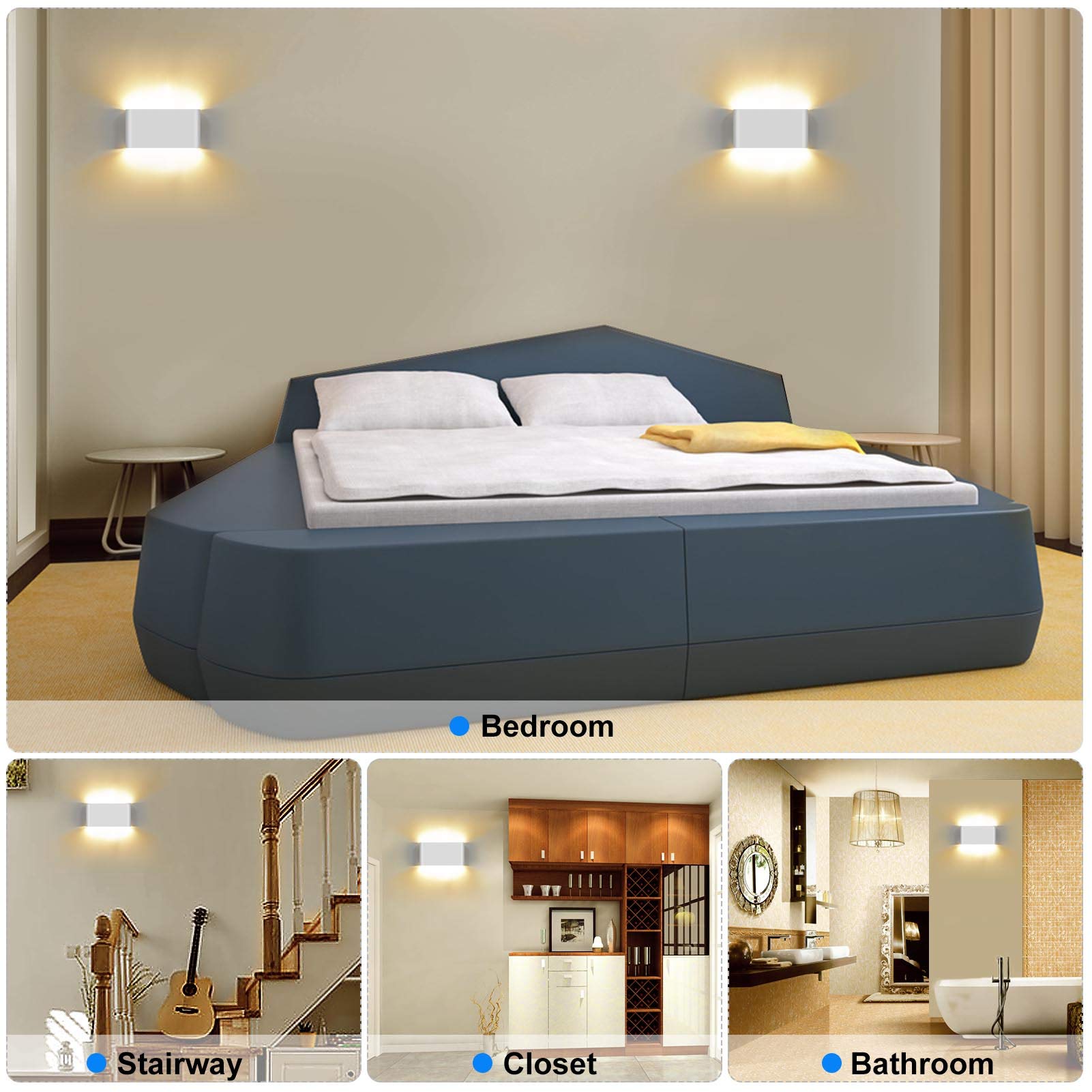 Kawell 12W Waterproof Modern Wall Sconce Led Wall Light Up Down Aluminum Wall Lamp Led Indoor Outdoor For Bathroom Living Room B