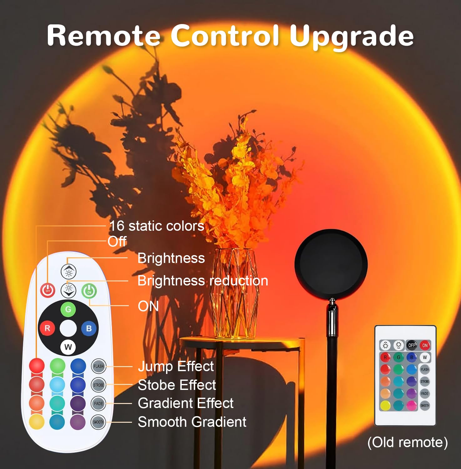 Exnemav Sunset Lamp Projector With App & Remote Control 360 Degree Rotation Sunlight Lamp 16 Colors & 4 Modes Rainbow Sunset Lig