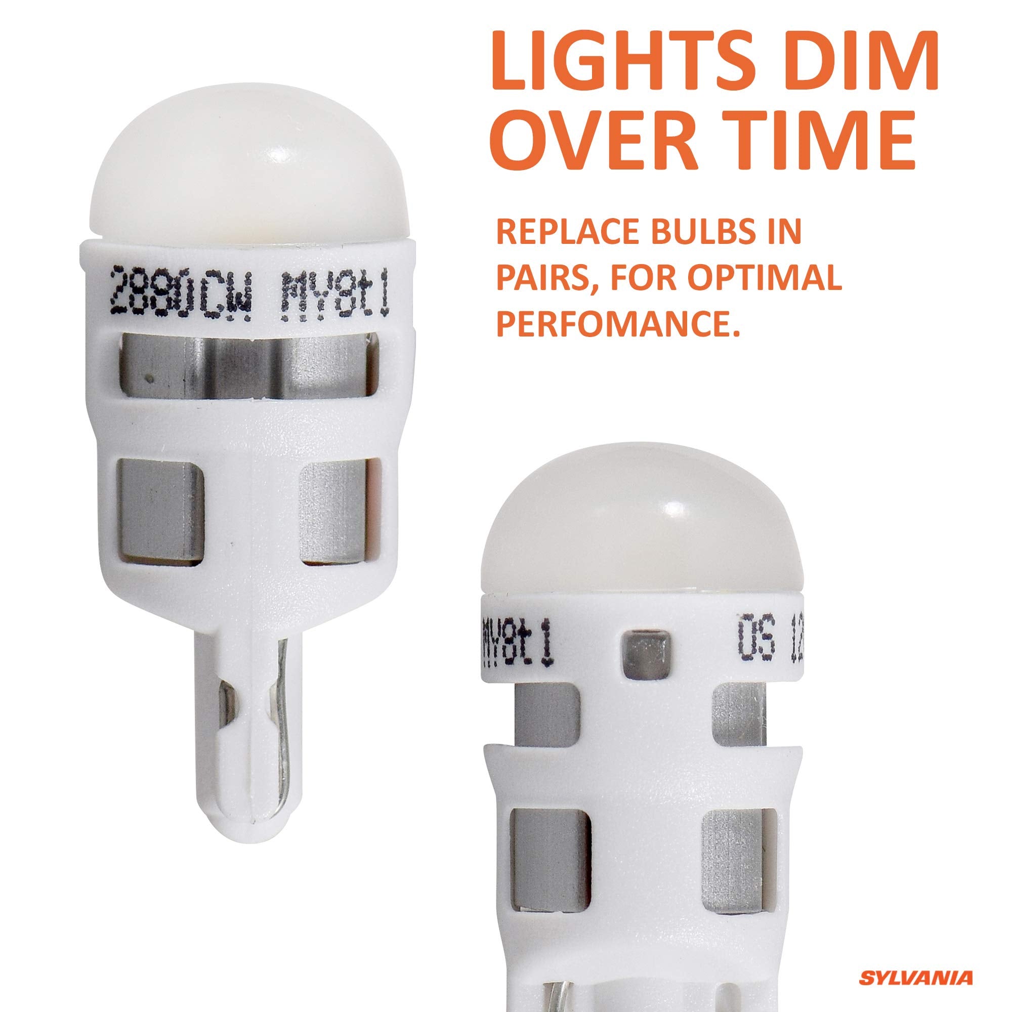 Sylvania Zevo 194 T10 W5W White Led Bulb, (Contains 2 Bulbs)