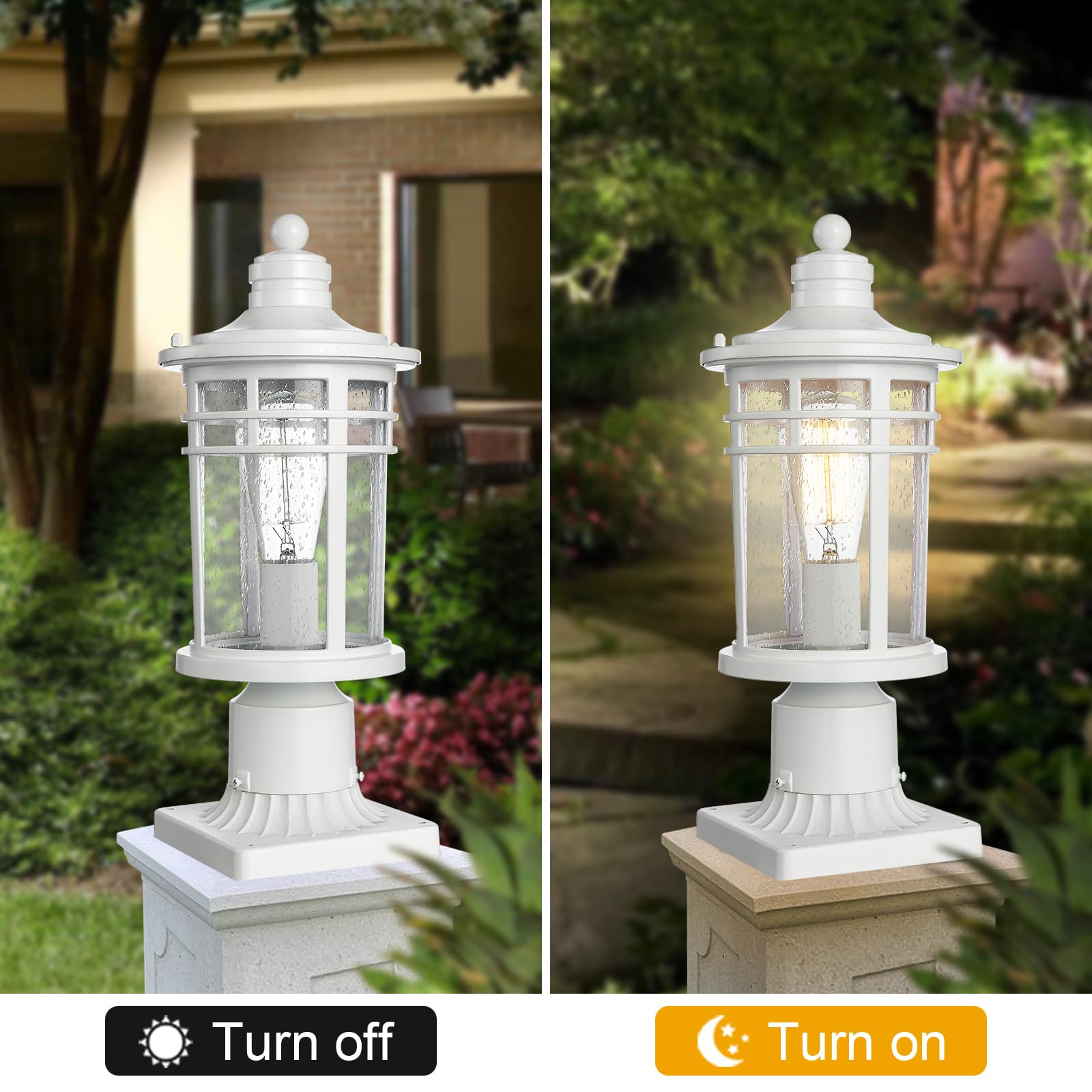 Darkaway Outdoor Post Light, Waterproof Aluminum, Medium Size, White, Model 6X20P WH, 1 Pack