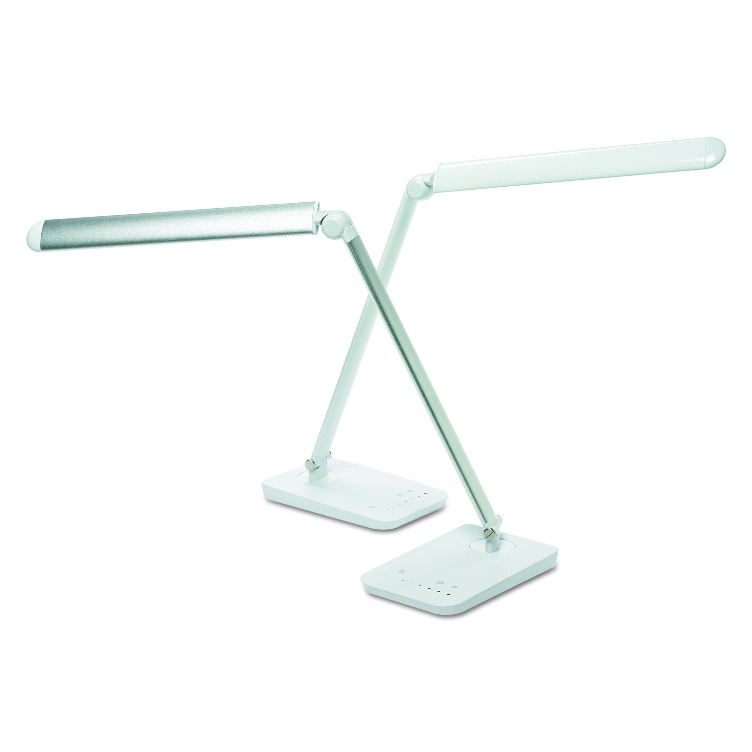 Safco Products 1001SL Vamp LED Modern ABS Desk Lamp with USB Port and Dimmer Switch, Silver