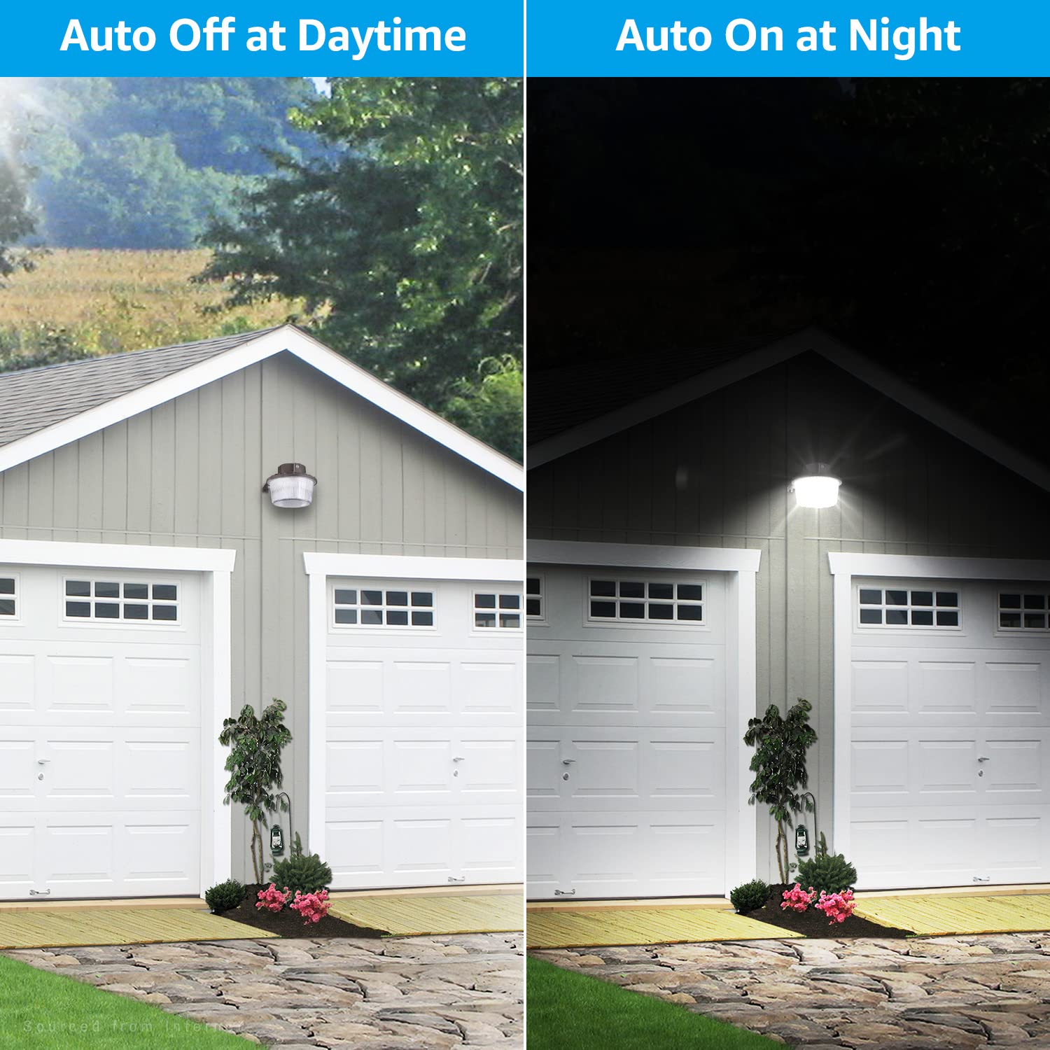Torchstar 3Cct Led Barn Light, 50W Dusk To Dawn Area Lights With Photocell, 100-277V Outdoor Security Flood Lighting For Garage,
