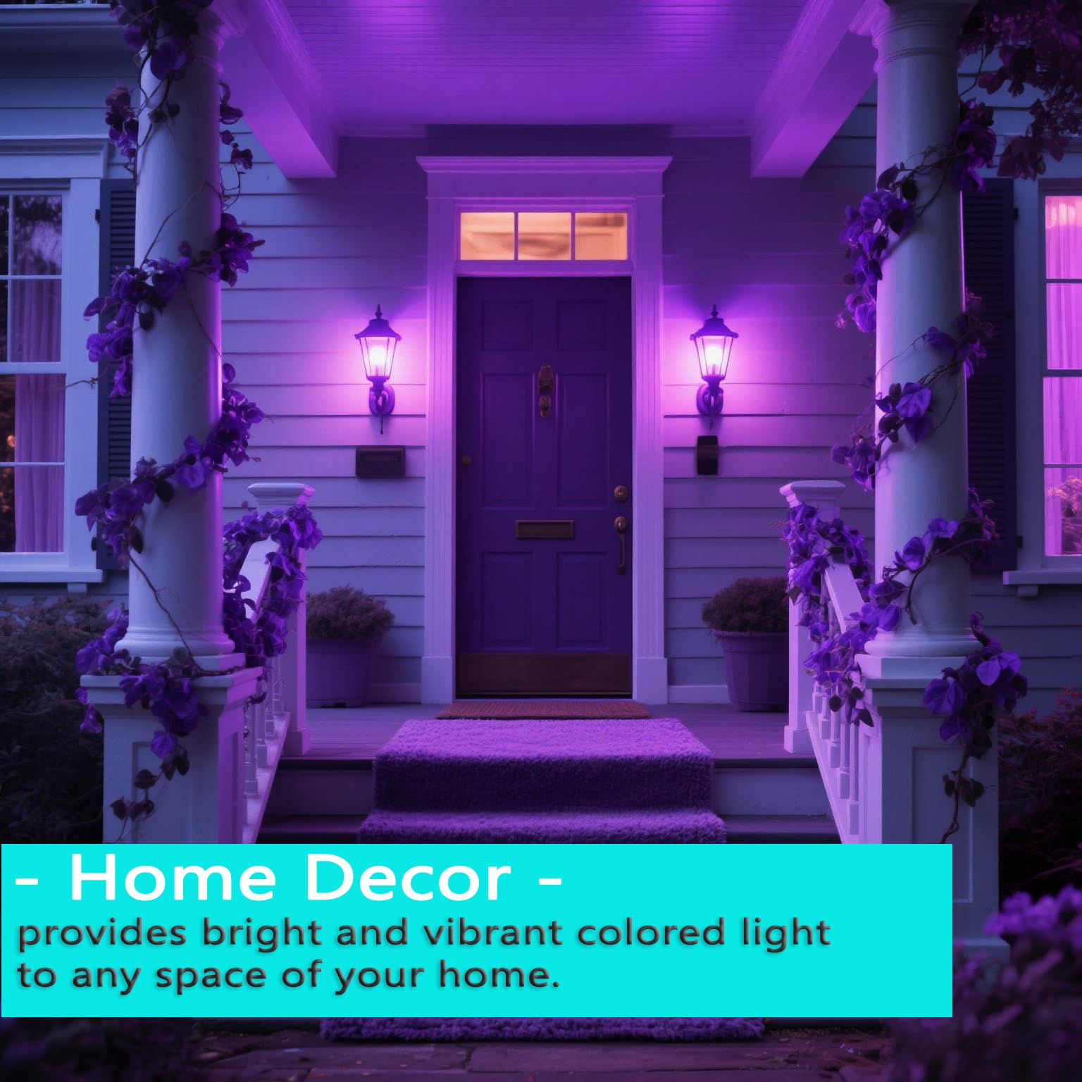 U4Glory 4 Pack Led Purple Light Bulbs - A19 9W(60W Equivalent) E26 Base Led Purple Light Bulb For Party Decoration, Porch, Hallo