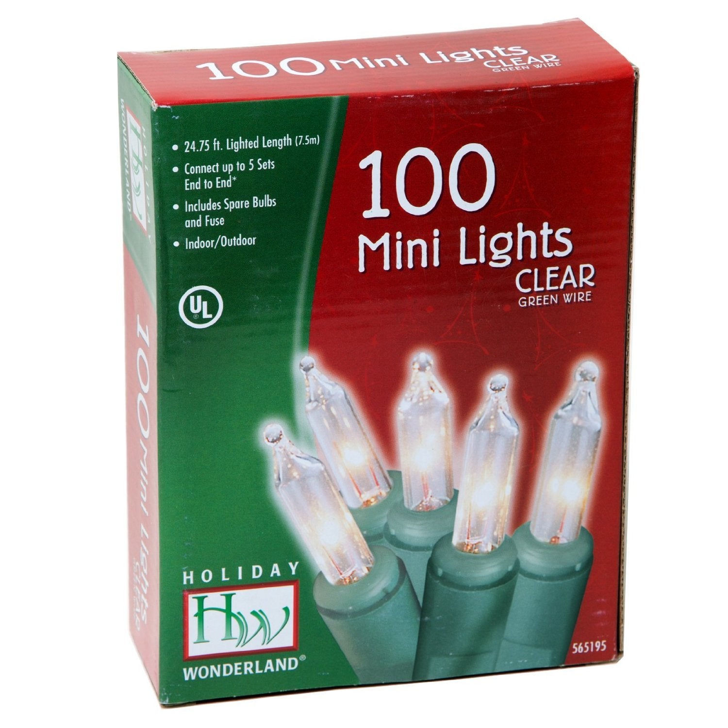 Noma/Inliten 100-Count Clear Christmas Light Set, Green Wire, Warm White, Model 40004-88