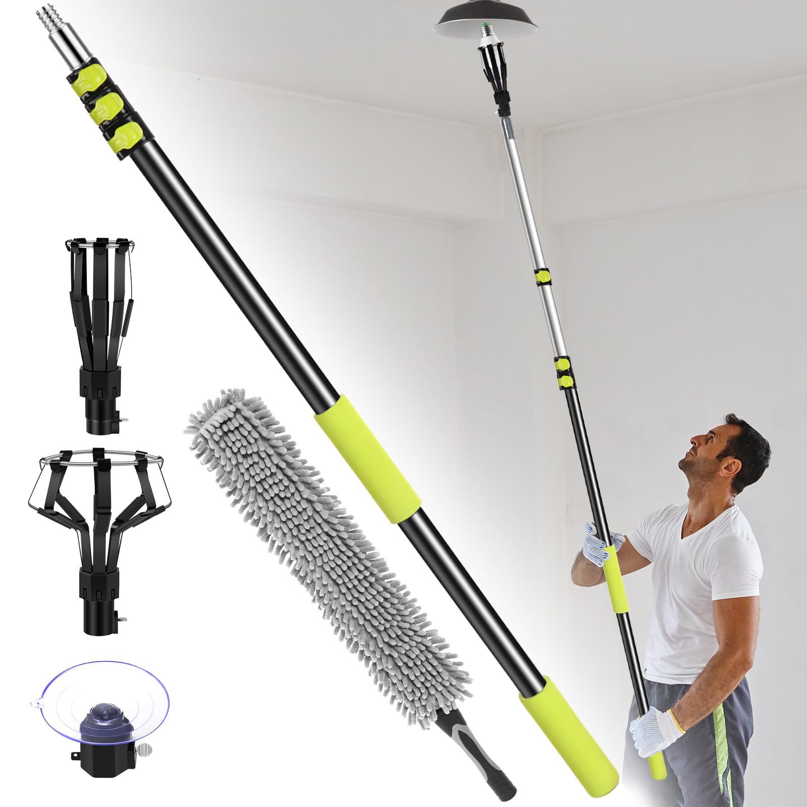 28Ft Telescopic Light Bulb Changer For High Ceilings,Aluminum Alloy Lightweight Lightbulb Changer For High Ceilings,High Ceiling