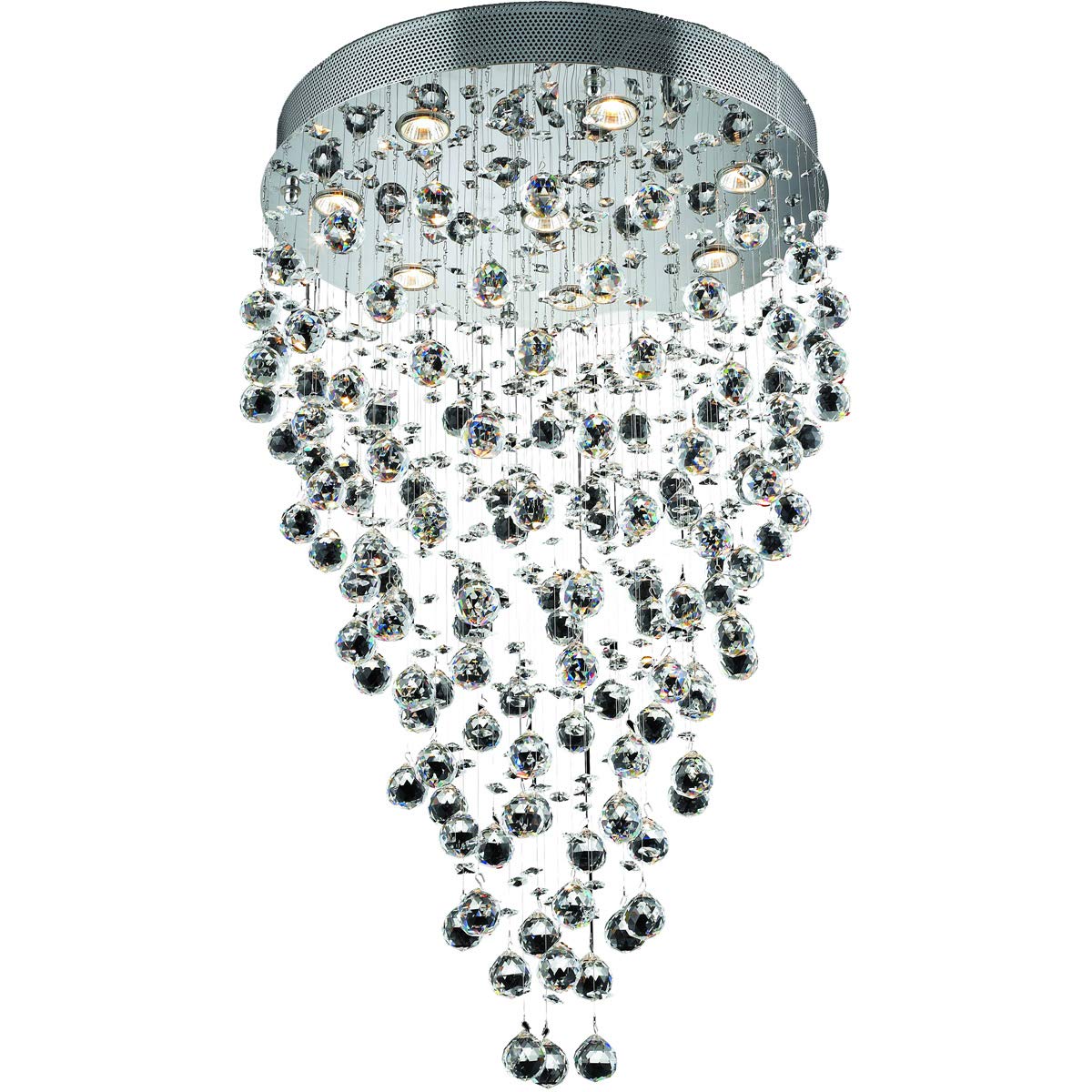 Elegant Lighting 2006D24C/RC 8-Light Crystal Chandelier, Chrome Finish, 24in x 36in