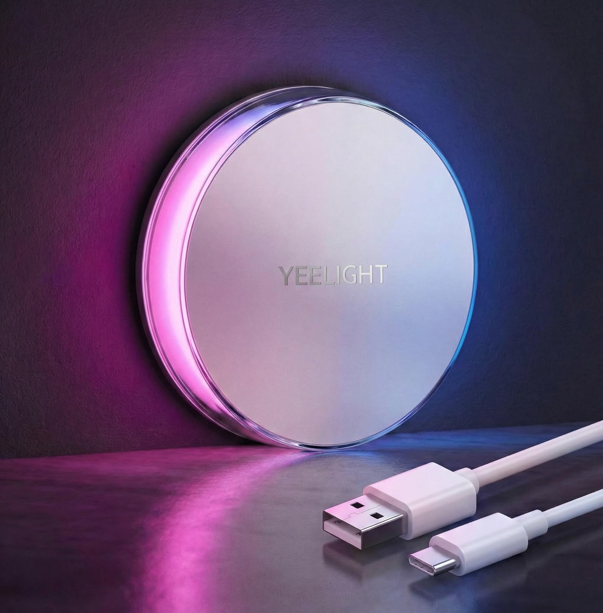 YEELIGHT Motion Sensor Night Light, Rechargeable Magnetic Night Light with 11 RGB Scenes & Warm White, Type-C Wireless LED Night