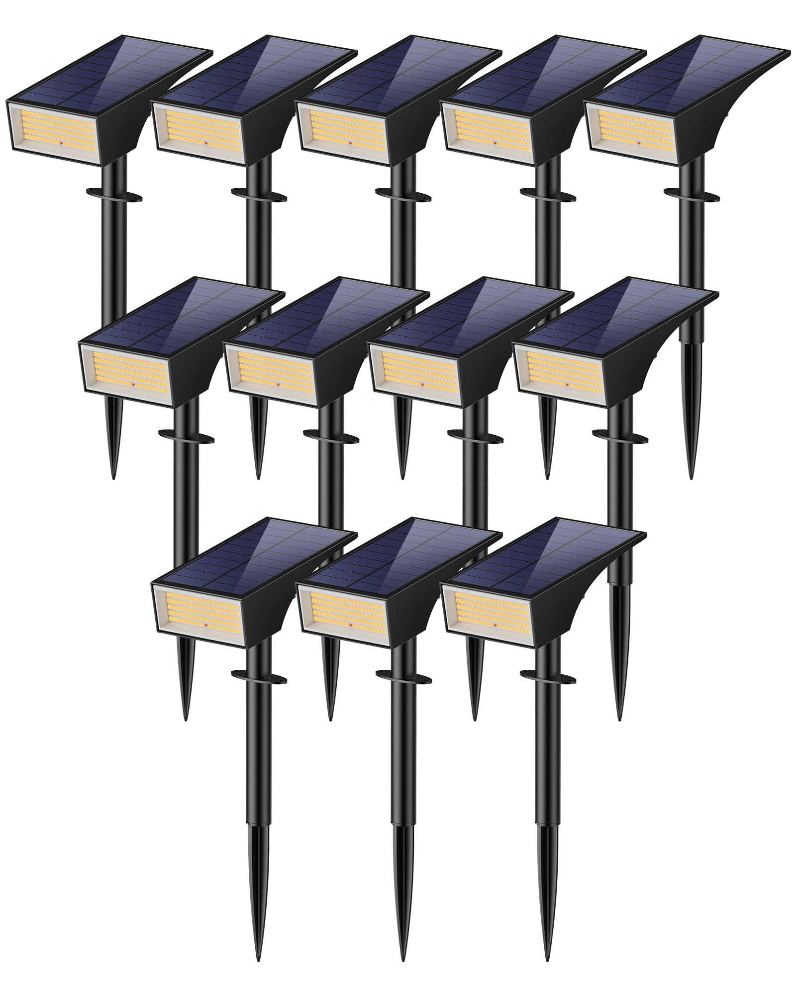 Koicaxy Solar Lights Outdoor Waterproof 12 Pack IP65, 100 LEDs 4 Light Modes, Higher Charging Efficiency, Auto On/Off Solar Land