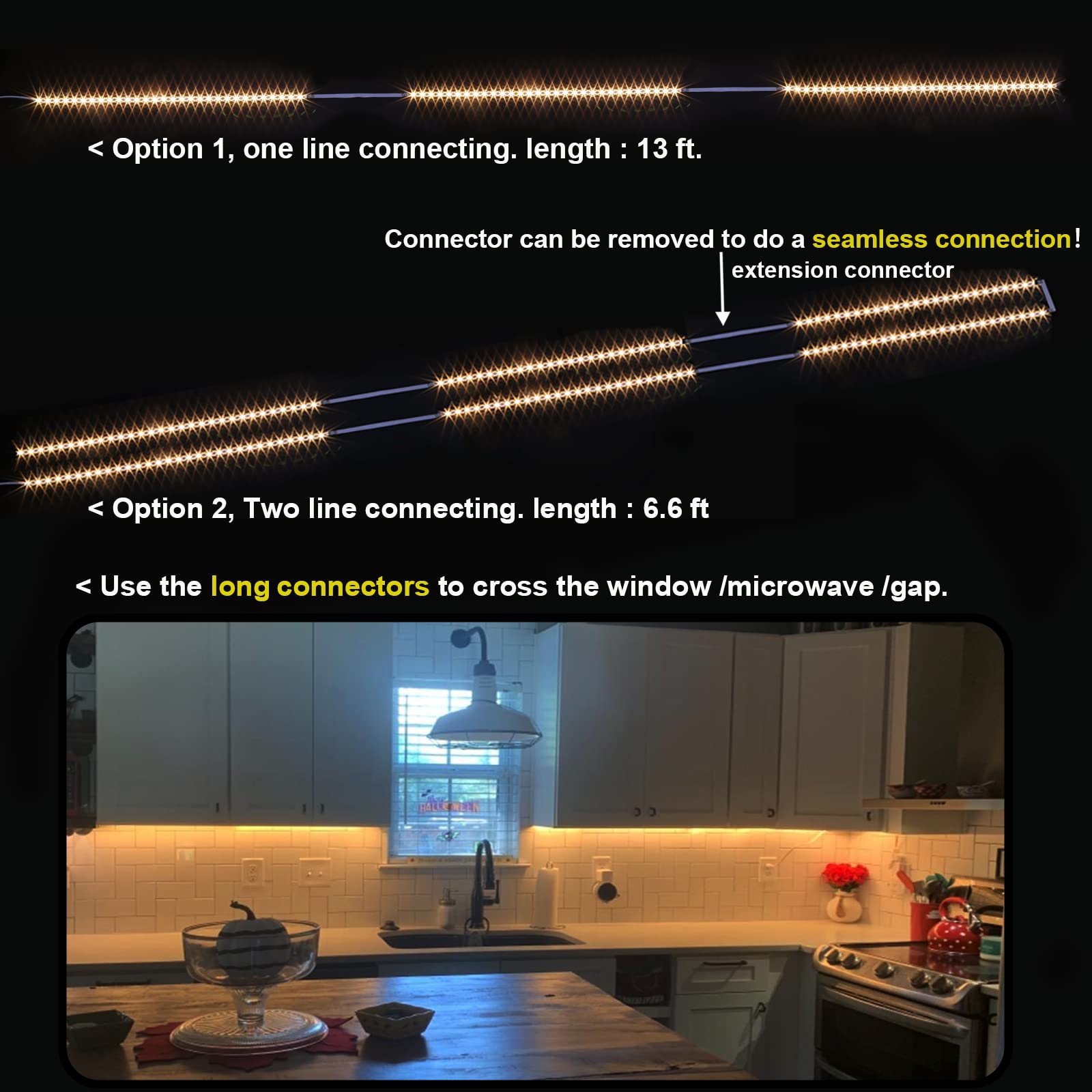 Wobane Under Cabinet Lighting, 8Pcs Led Strip Lights With Remote And 24W Adapter, Ultra Bright 240-Led Tape Light For Kitchen,Co