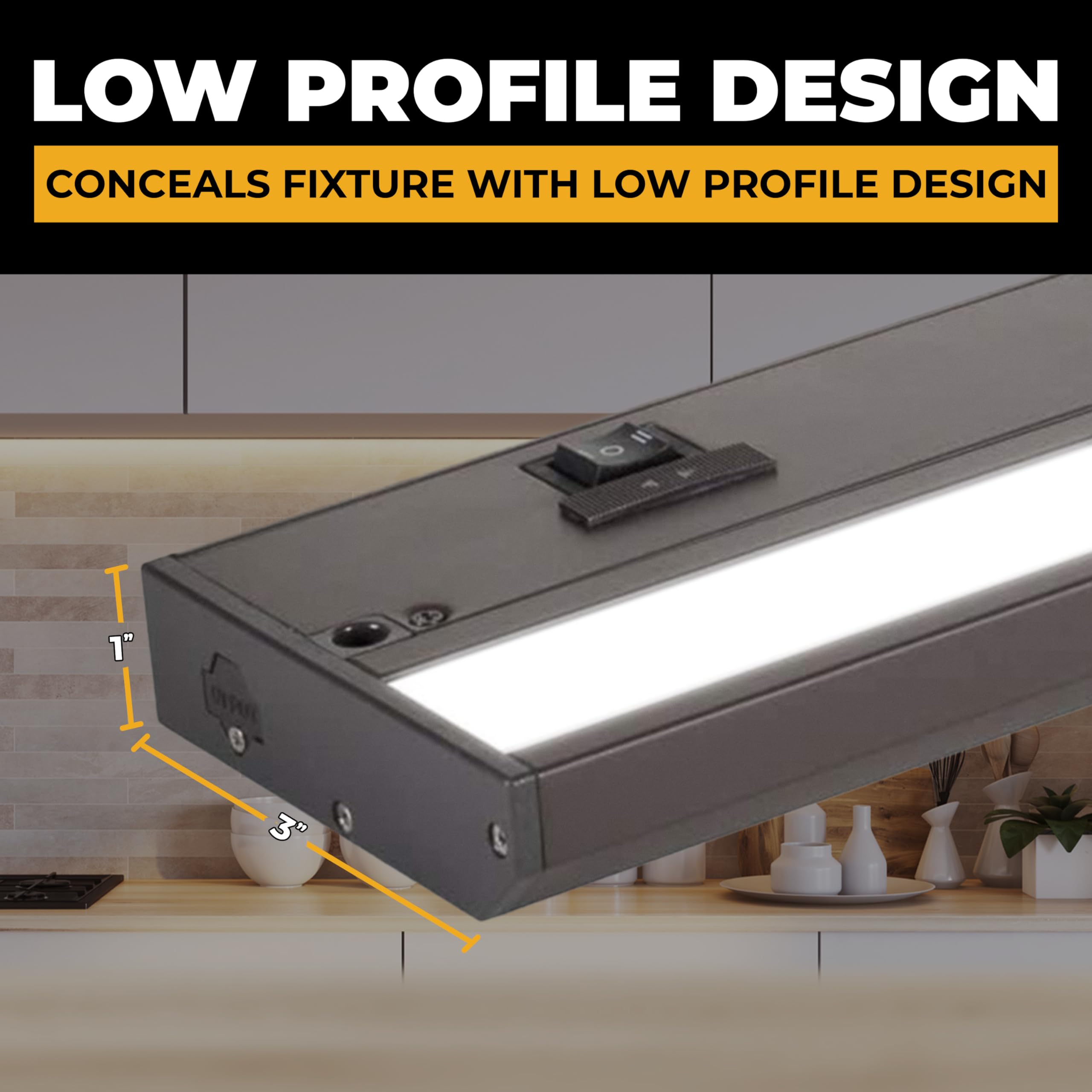 NSL LED Under Cabinet Lighting, Dimmable, 3 Color Temperatures, 12 Inch, Bronze Finish, Model LTSPRO-12-BZ