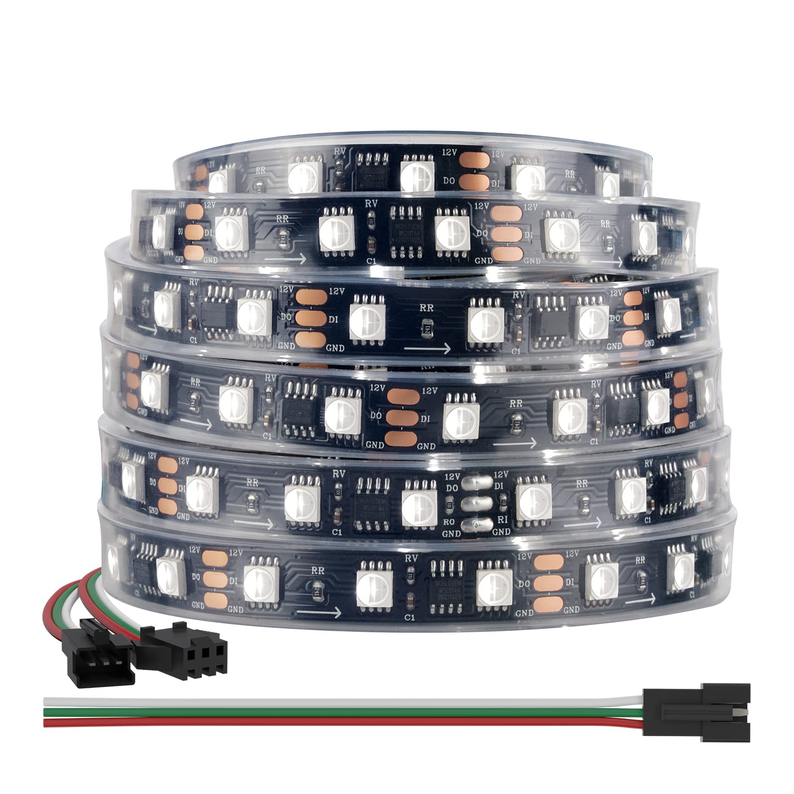 BTF-LIGHTING WS2814 RGBW LED Strip, 60LED/m, 16.4FT, IP67, DC12V, Flexible, 4 Colors in 1, Dream
