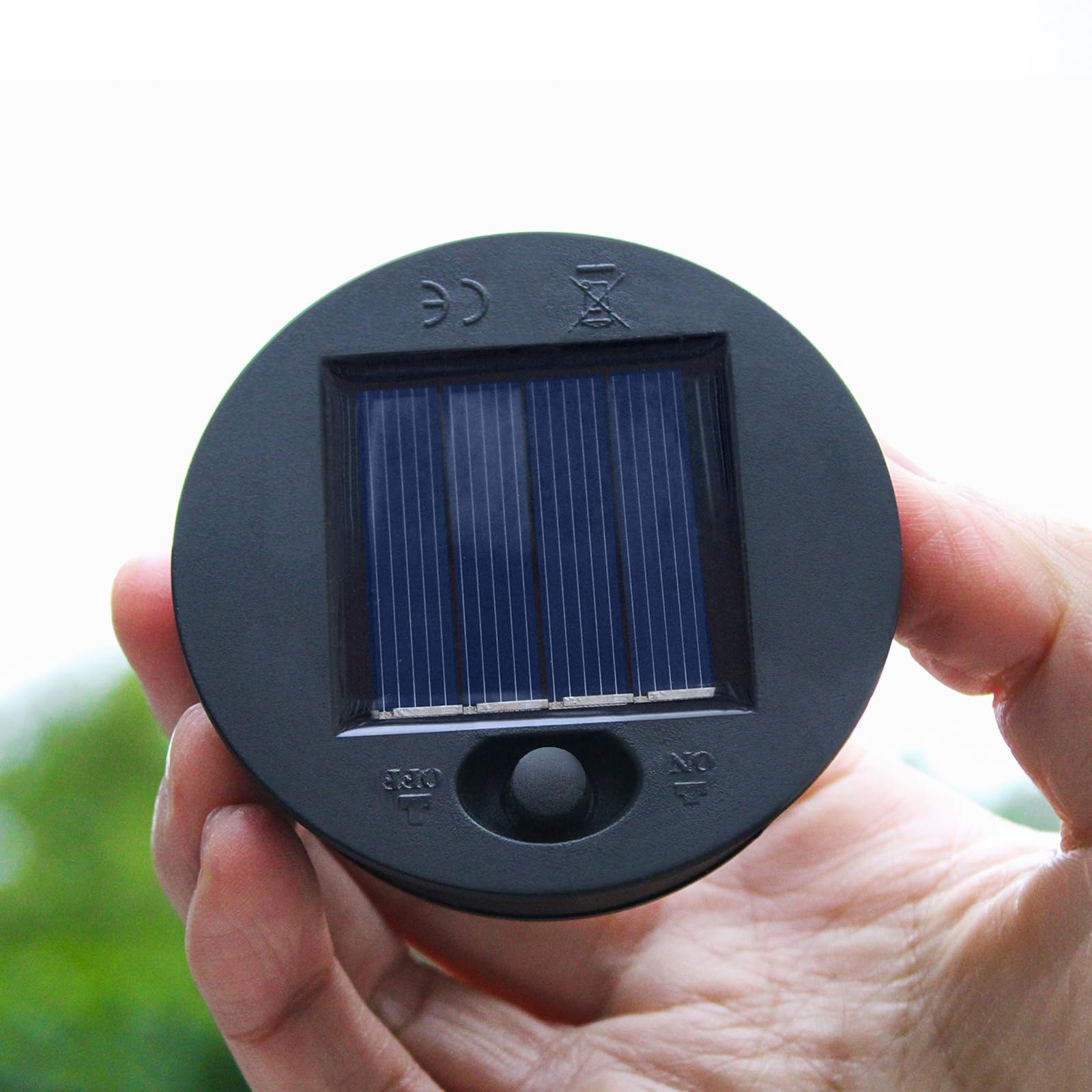 Misawce 2 Pack Replacement Solar Light Top For Outdoor Lanterns, 2.76 Inches, Black Plastic