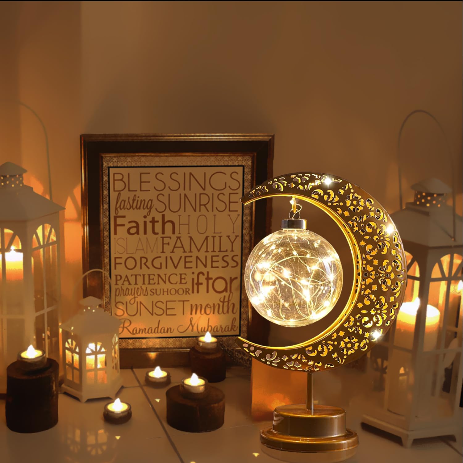 Moon Lamp, Ramadan Decorations For Home, Eid Mubarak Decorations, Ramadan Lights Decorations, Enchanted Lunar Lamp, Ramadan Home Table Decor, Galaxy Light, Moon Night Light, Battery Operated Lamp