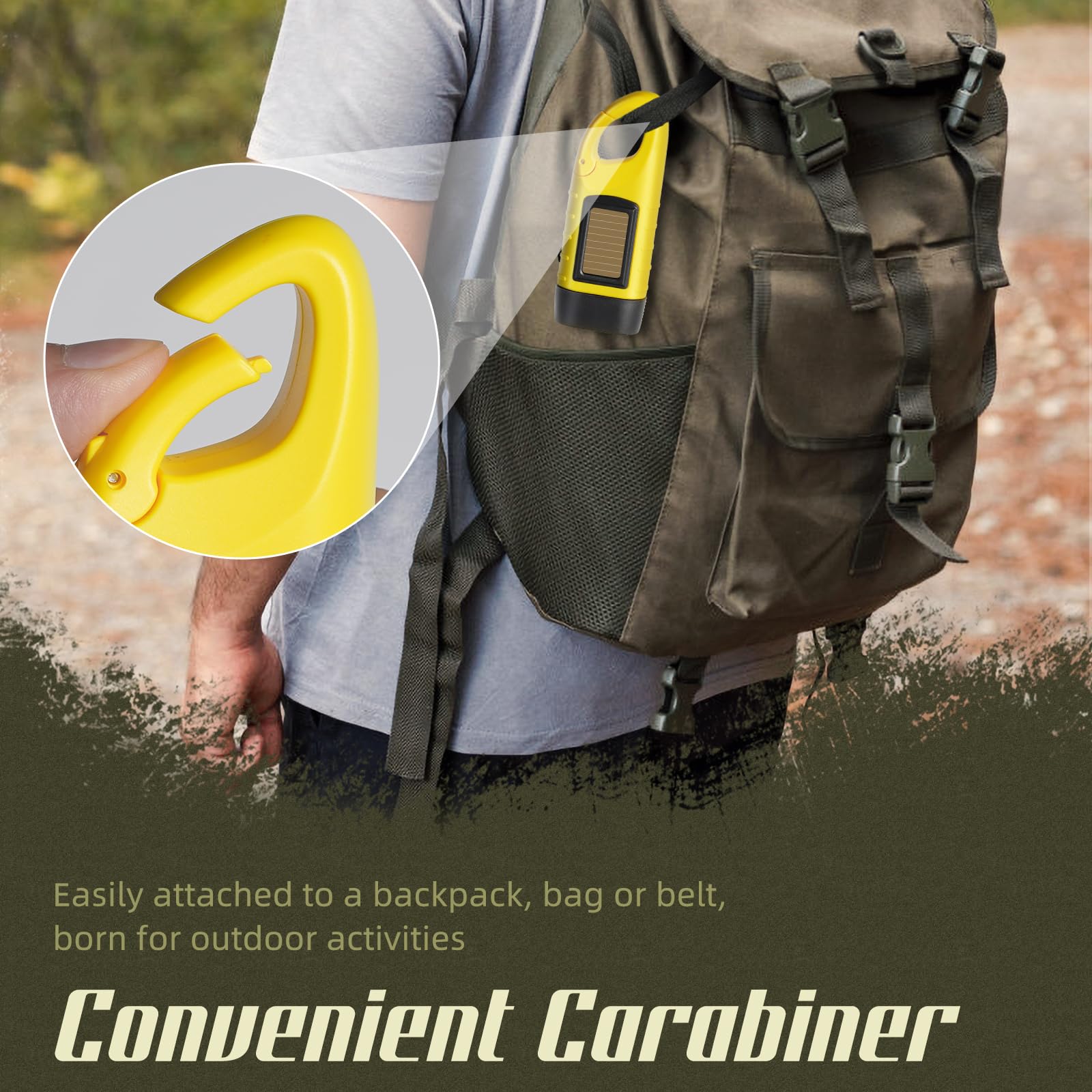 SEANCHEER Hand Crank Solar Powered Flashlights,Compact Emergency Rechargeable LED Flashlight Handheld Survival Flashlight,Quick