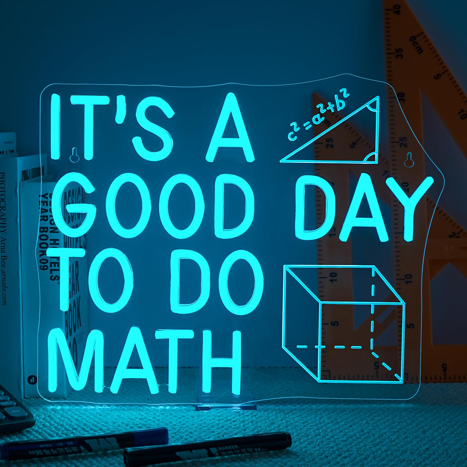 Horseneon ItS A Good Day To Do Math Neon Sign Colorful Led Wall Decor For Classroom Math Teacher Gift Home Office Or Study Room Fun And Inspirational Math-Themed Neon Light