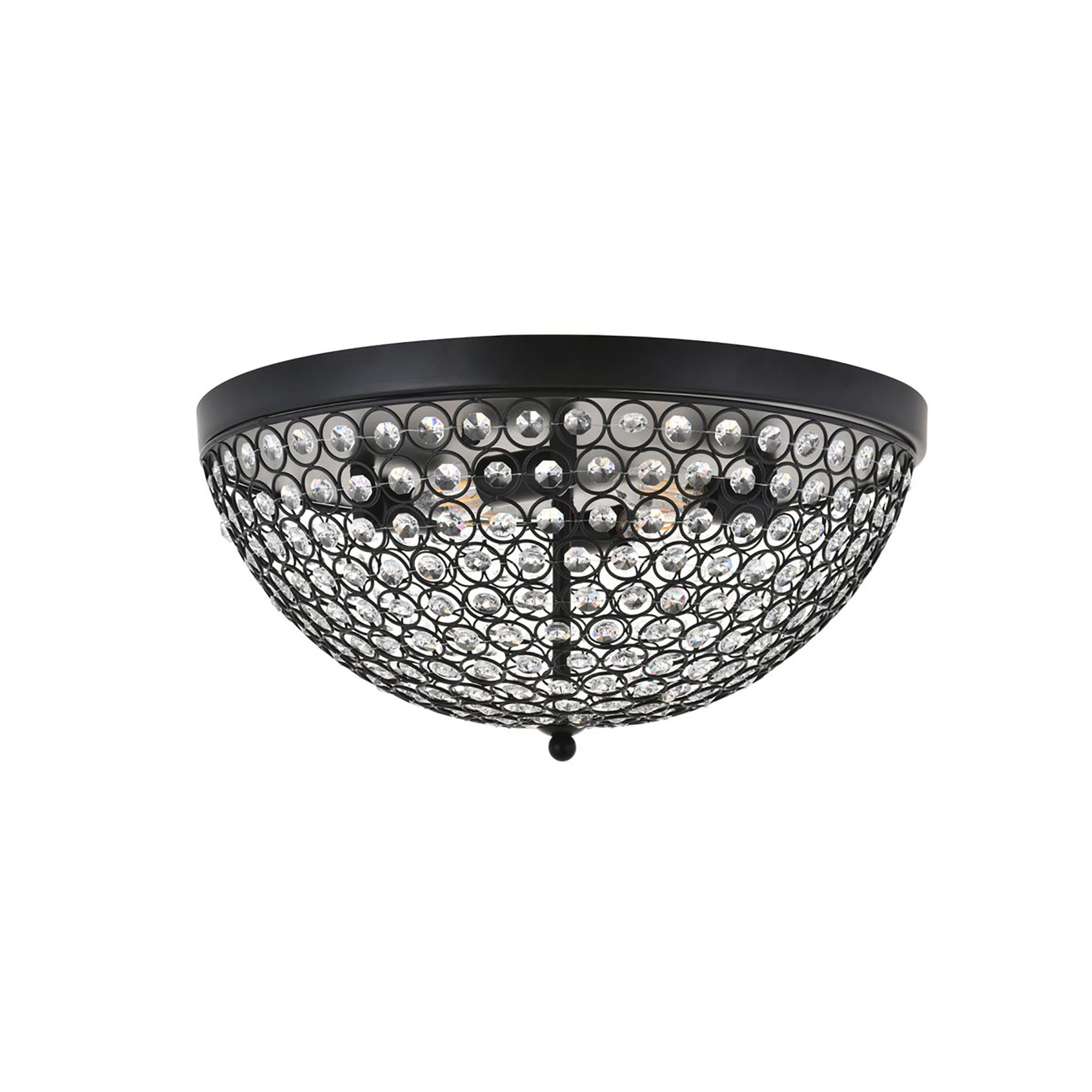 Living District Indoor Modern Home Decor Bright Taye 4 Light Matte Black Flush Mount