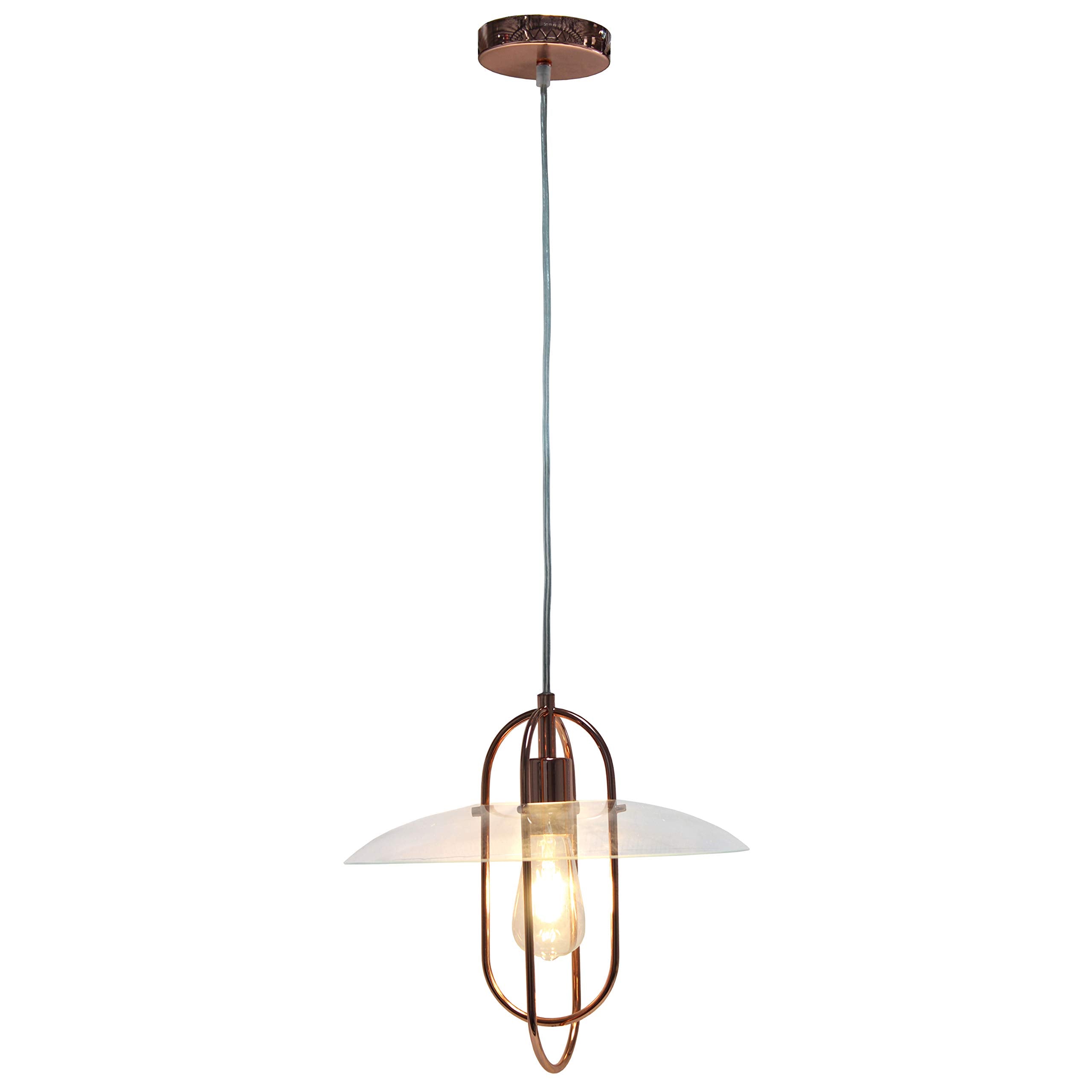 Simple Designs PT1008-RGD Modern Pendant Light, Iron, Rose Gold