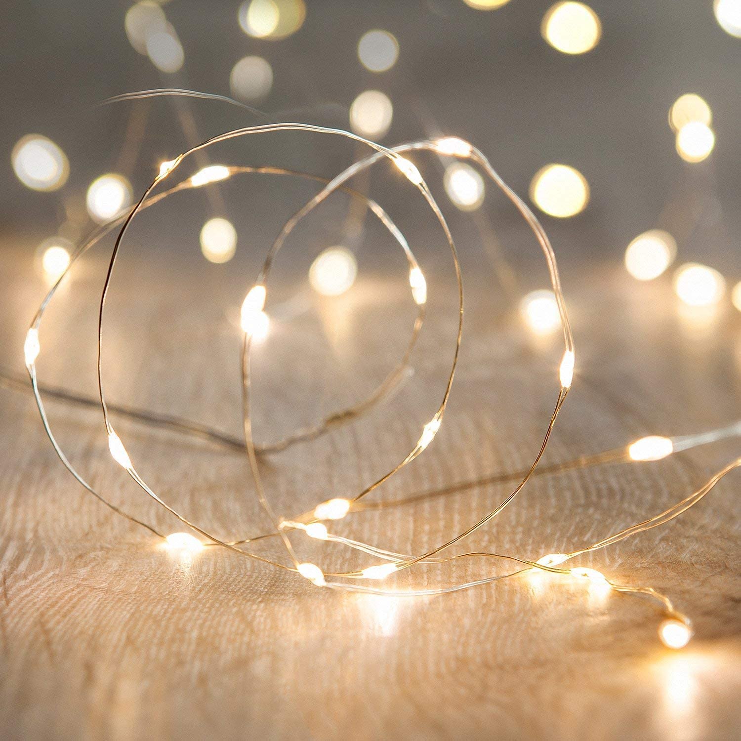 ANJAYLIA LED Fairy String Lights, 80 LEDs, 26Ft, Battery Operated, Warm White, Twinkle Lights for Garden, Home, Party, Wedding, Festival