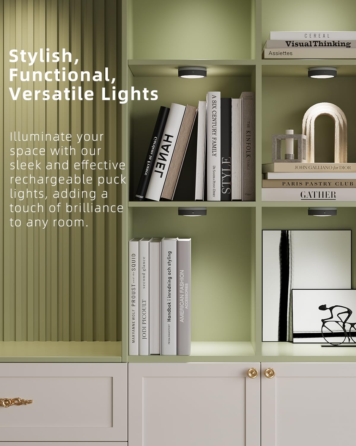 Rechargeable Puck Lights With Remote Control, Black Battery Operated Push Lights Led Stick On Lights For Closet Magnetic Tap Light Usb Display Shelf Lights Kitchen Under Cabinet Press Button Lights