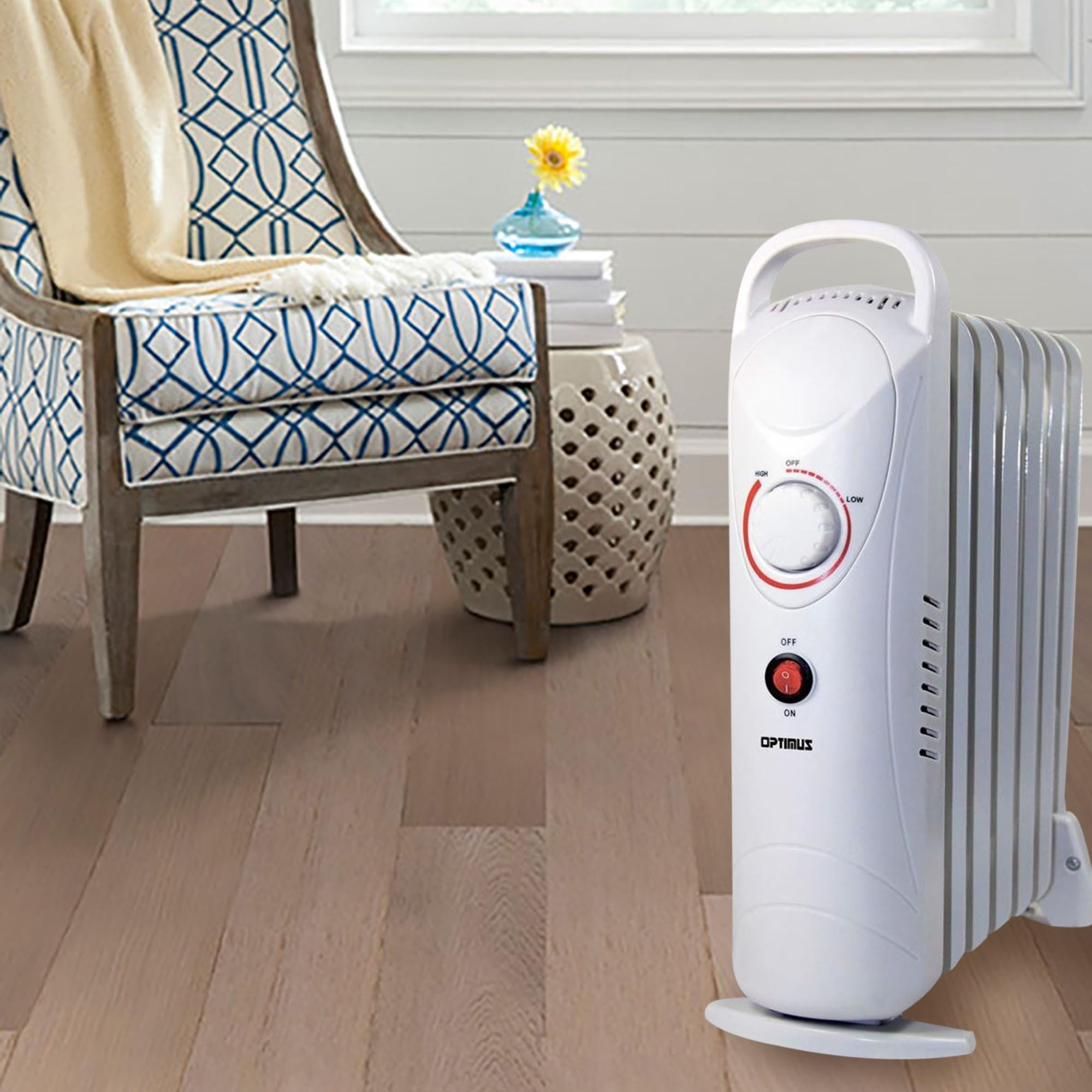 Optimus H-6003 Portable Oil Filled Radiator Heater, Mini, 16 X 6 X 15 Inches