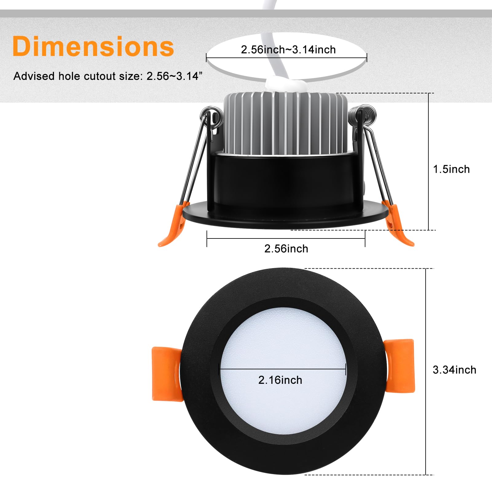 YGS-Tech Smart 3 Inch RGB LED Recessed Lighting, Dimmable WiFi Downlight, 5W, 2700-6500K, Black, 4 Pack
