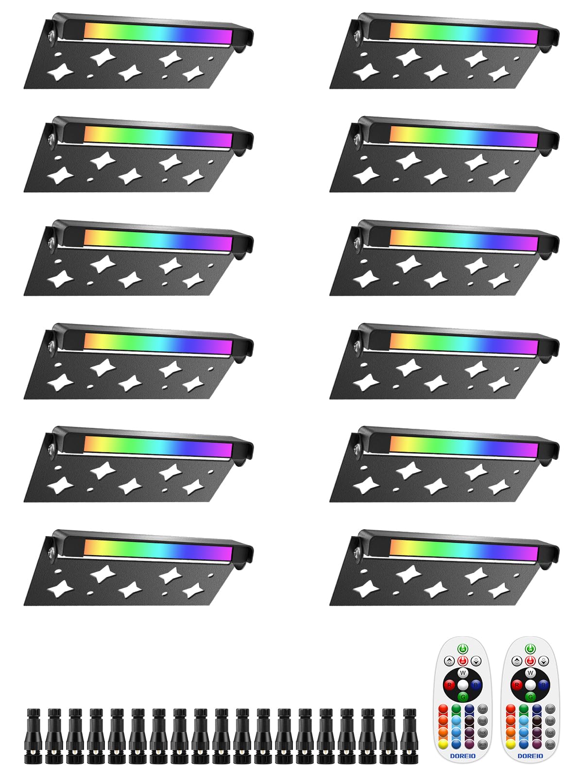Doreio 5W Rgbw Led Hardscape Lighting - 12 Pack Color Changing Outdoor Step Lights