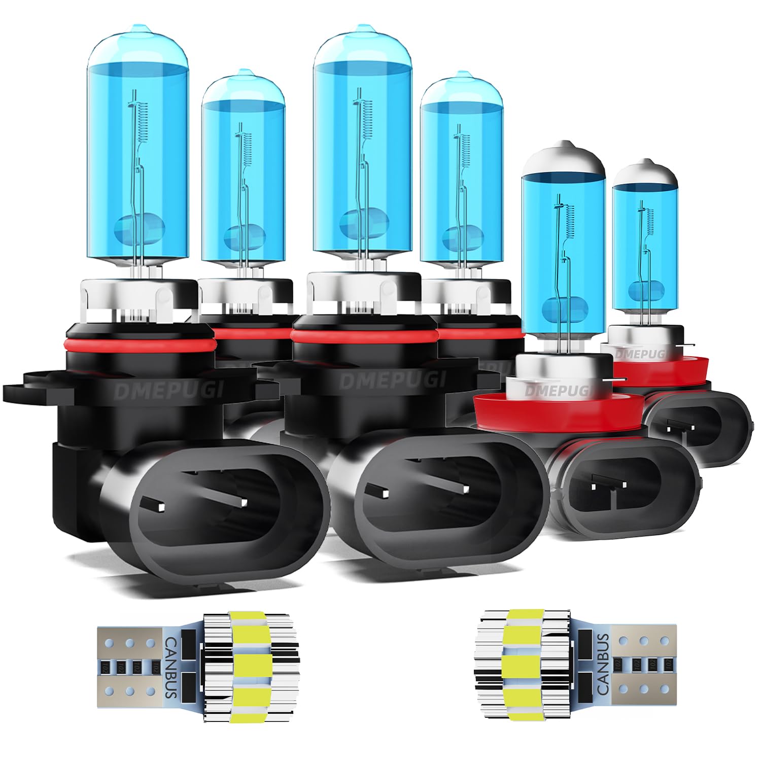 DMEPUGI headlight bulbs Compatible With Sonata 2015 Halogen lights,9005 High Beam+ 9005 Low Beam+ h11 Fog Lights Kits+ License P