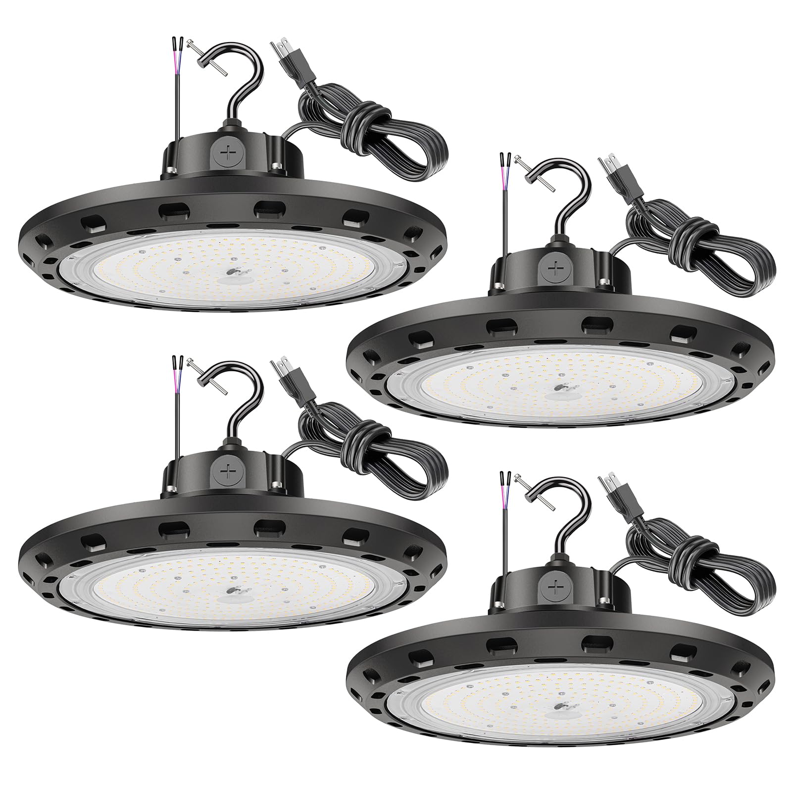 BFT UFO LED High Bay Light 300W 45000LM Dimmable Black 4Pack Model BFT-UFO-300WJ