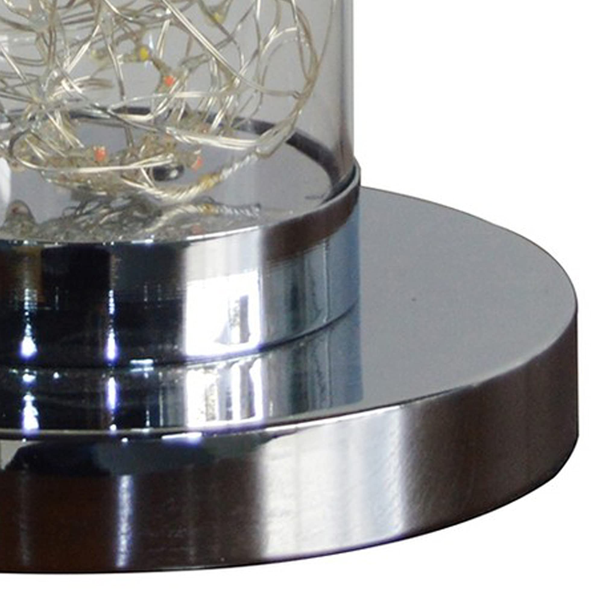 Benzara Bm240870 13 X 6 X 6 In. Column Table Lamp With Integrated Multicolored Led Clear