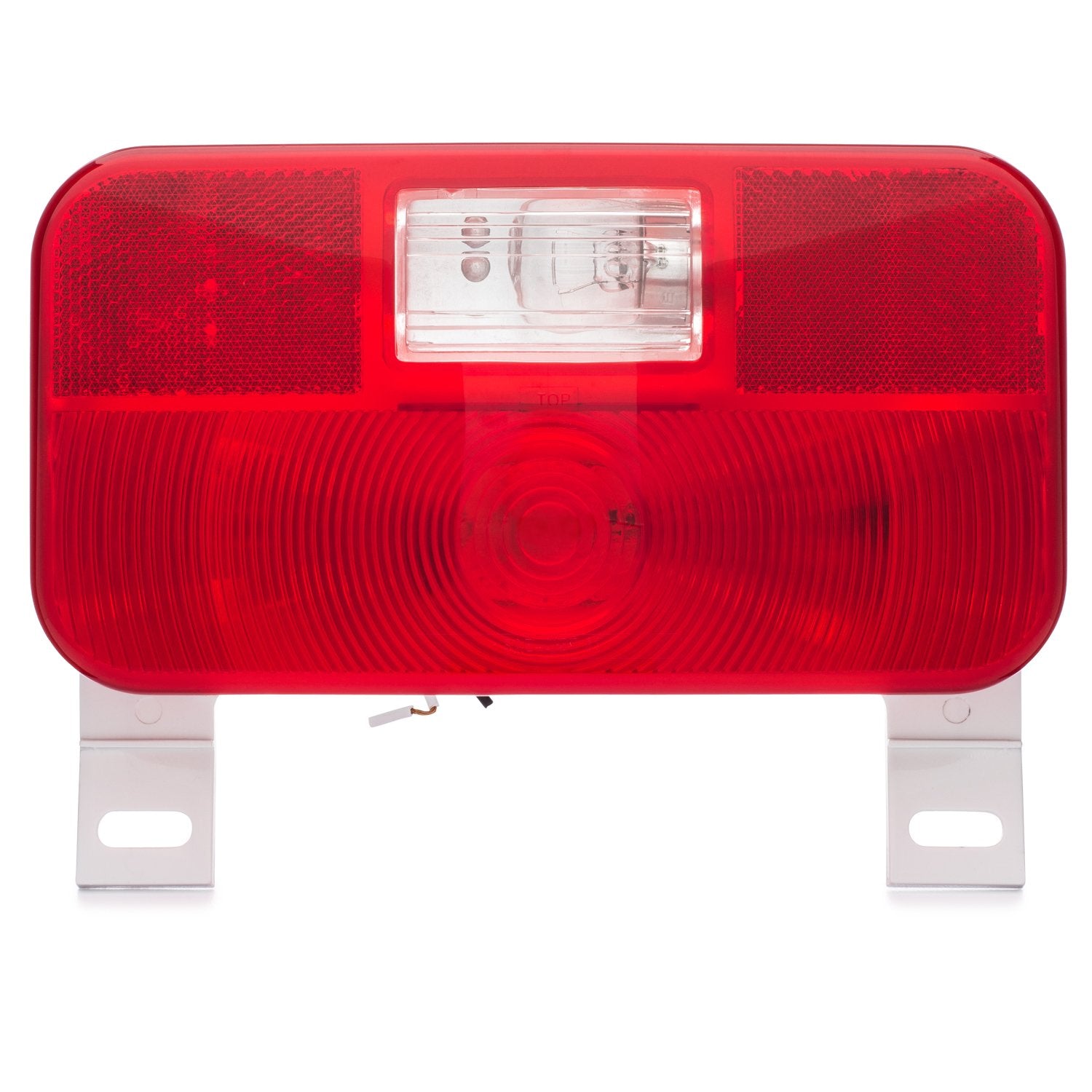 Lumitronics Red Surface Mount Stop/Turn/Tail - License Bracket/Light For Rv, Trailer, Camper, 5Th Wheel And Motorhomes (White)