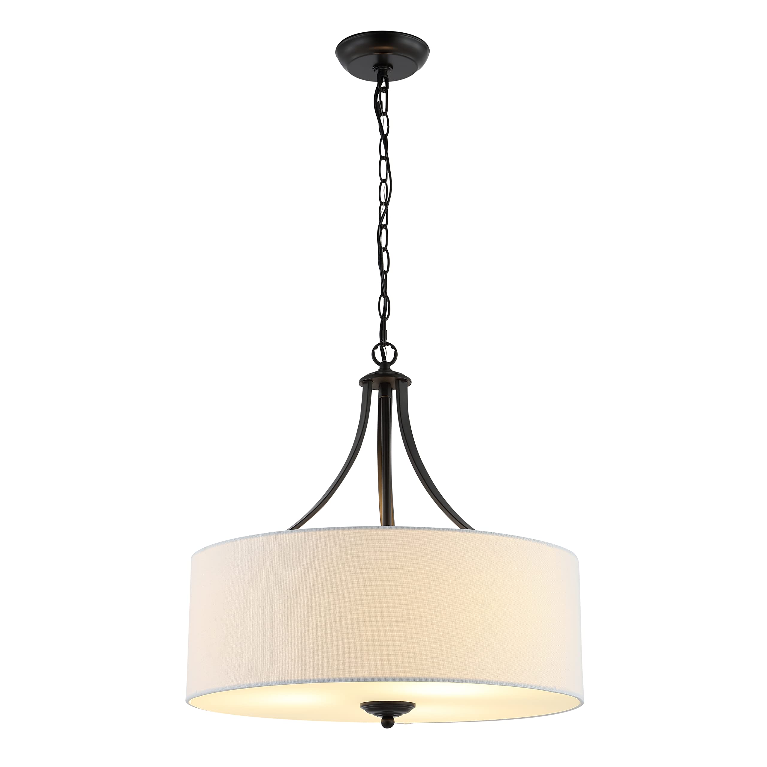 SAFAVIEH Lighting Collection Burnett Farmhouse Oil Rub Bronze/White Chandelier