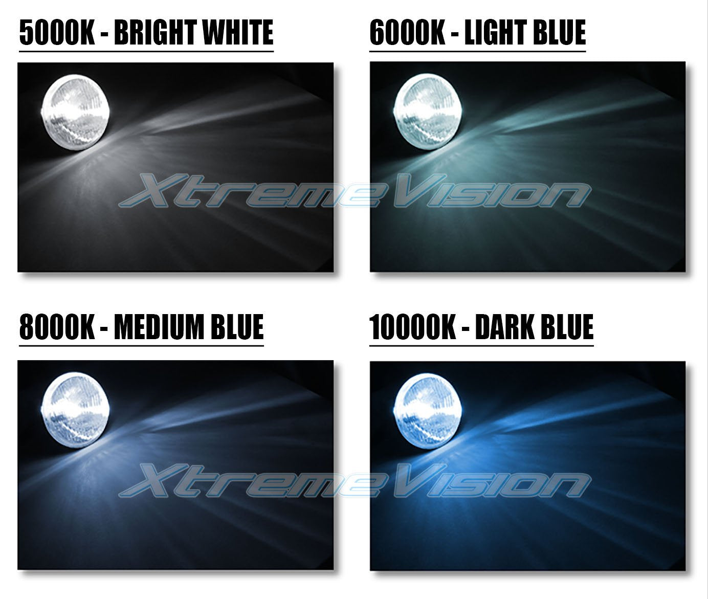 Xtremevision HID Xenon Replacement Bulbs - 9004 - 8000K Medium Blue (1 Pair)