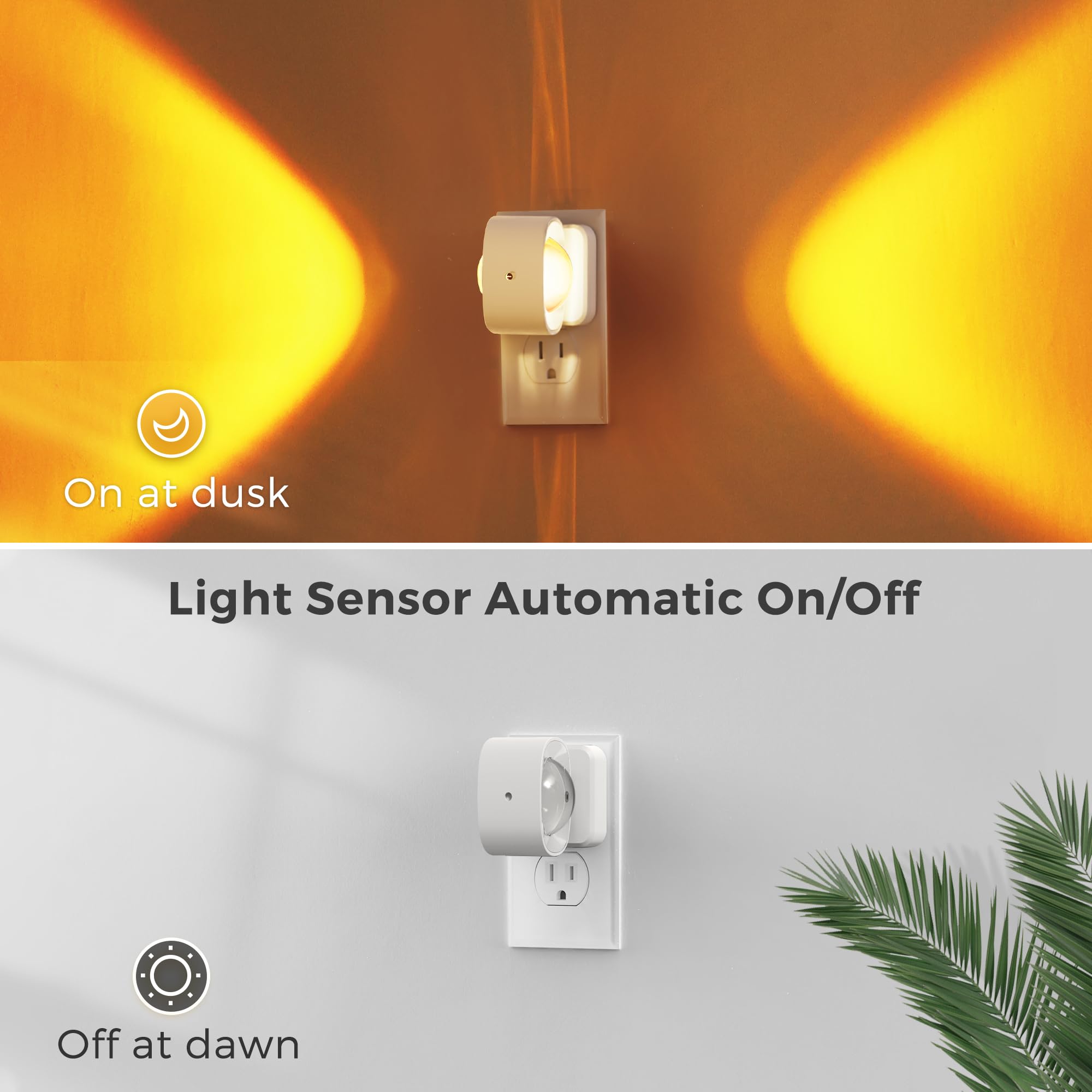 L Lohas Led Night Light  Color Changing Night Lights Plug Into Wall  Rotating White Nightlight  Dusk To Dawn Sensor  Rgb Rainbow Nightlights Projector For Bathroom  Gaming Room  Decor  Gifts 2 Pack