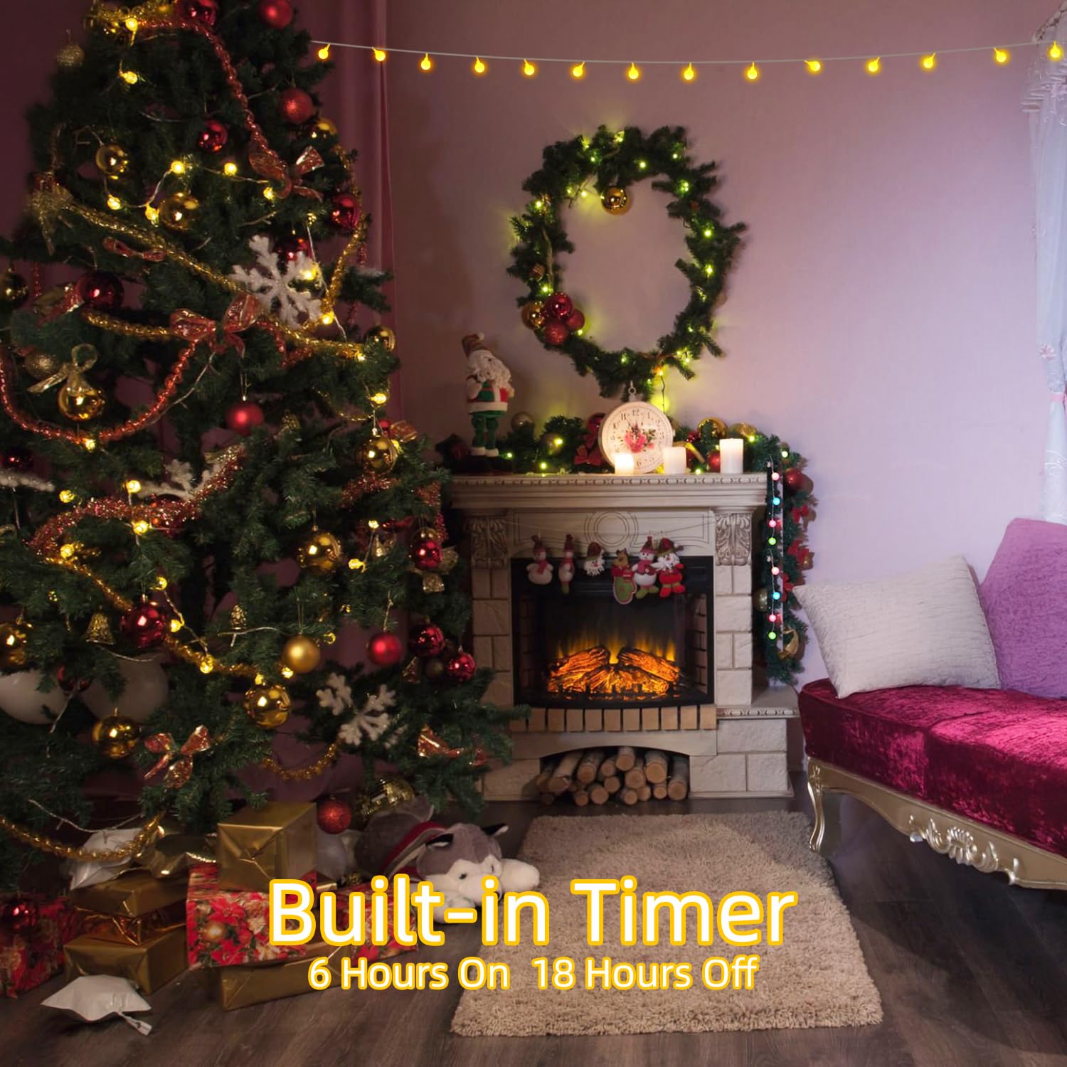 Wuxyiyang 360 Led String Lights 82Ft, 8 Lighting Modes Plug In Fairy String Lights For Bedroom Classroom Patio Garden Wedding Pa