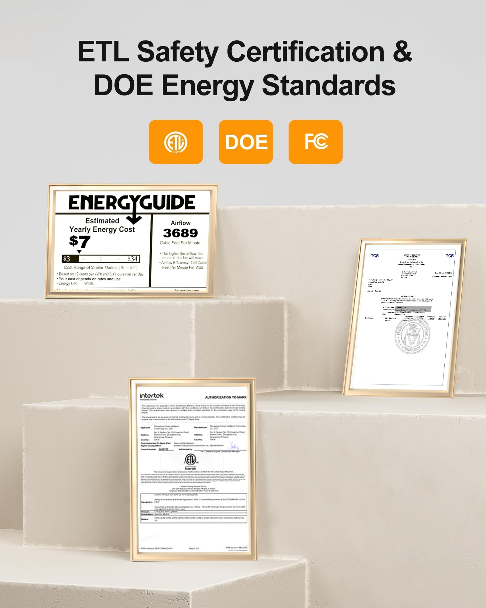 CubiCubi Ceiling Fans with Lights, 52 inch Ceiling Fan with Light and Remote/APP Control, 3CCT, Dimmable, Quiet, Reversible, Mod