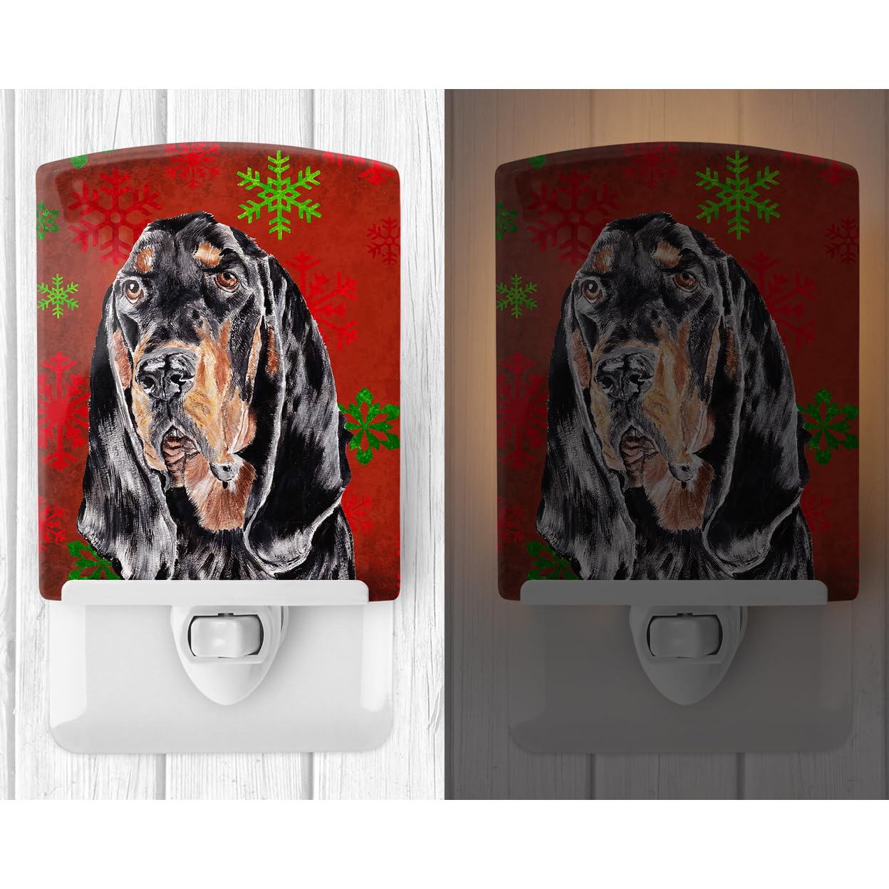 Carolines Treasures Ceramic Night Light, 6x4x3 inches, Black and Tan Coonhound Design, Multicolor, Model SC9581CNL, UL-Certified