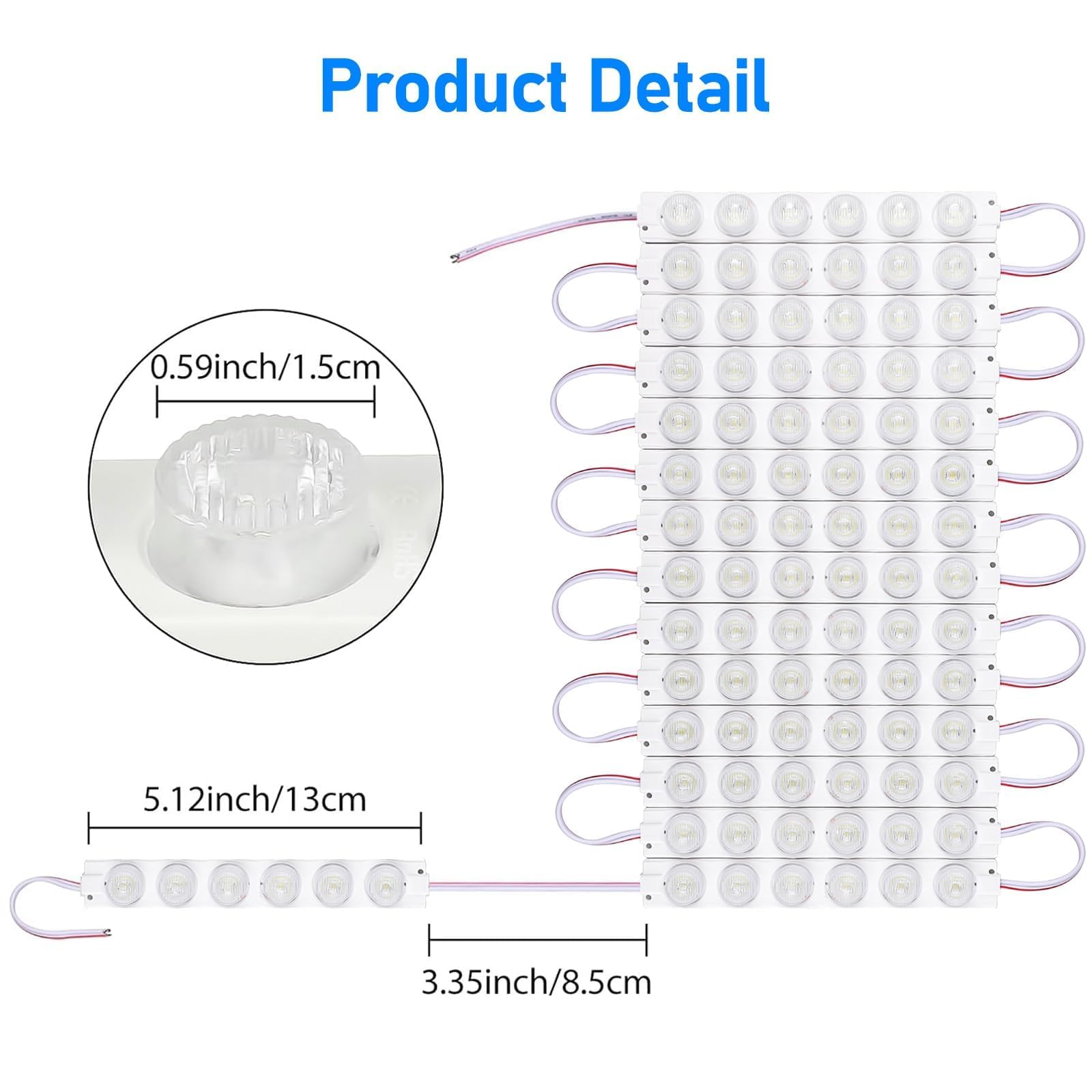 Linkstyle 12V 90 LEDs Super Bright Van Interior Ceiling Lights Kit for RV, Trailer, Boat, Truck - 15 Modules, White