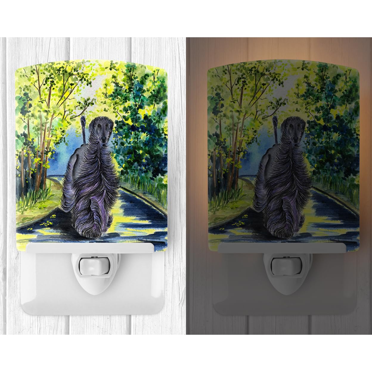 Carolines Treasures Afghan Hound Ceramic Night Light, UL-Certified, 6x4x3 inches, Multicolor, Model SS8181CNL