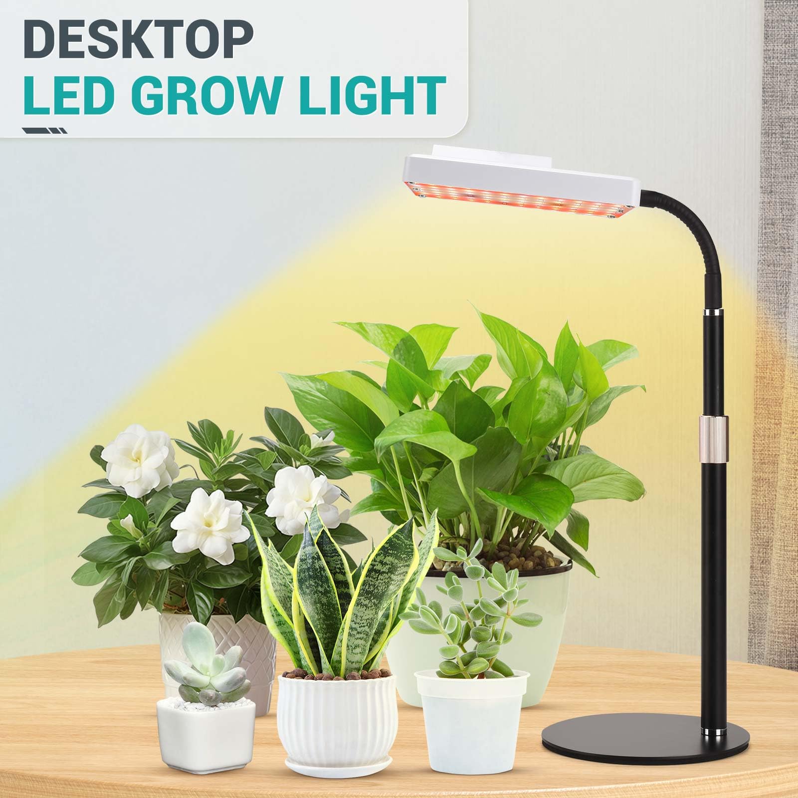 2025 Upgrade Desk LED Grow Lights, Full Spectrum Dimmable Grow Light with Remote Control for Greenhouse and Indoor Plant Veg and
