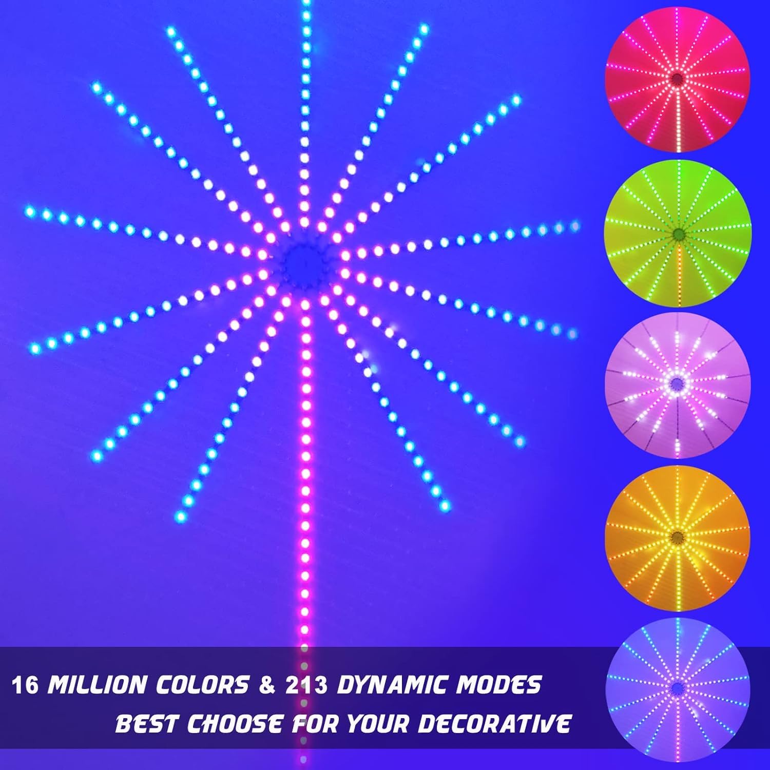 MIRADH Smart App Remote Control Firework LED Strip Light Firework Launch Effect Music/Mic Sync RGB Color Changing LED Strip Ligh