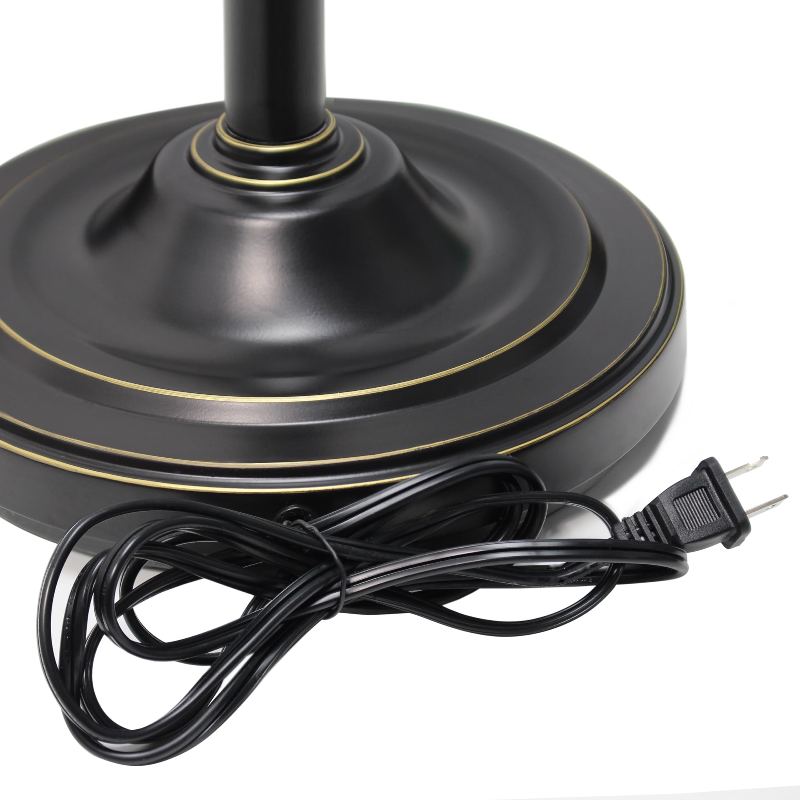 Elegant Designs Lf2002-Rbz 3 Light Floor Lamp With Scalloped Glass Shades, Restoration Bronze/Champagne