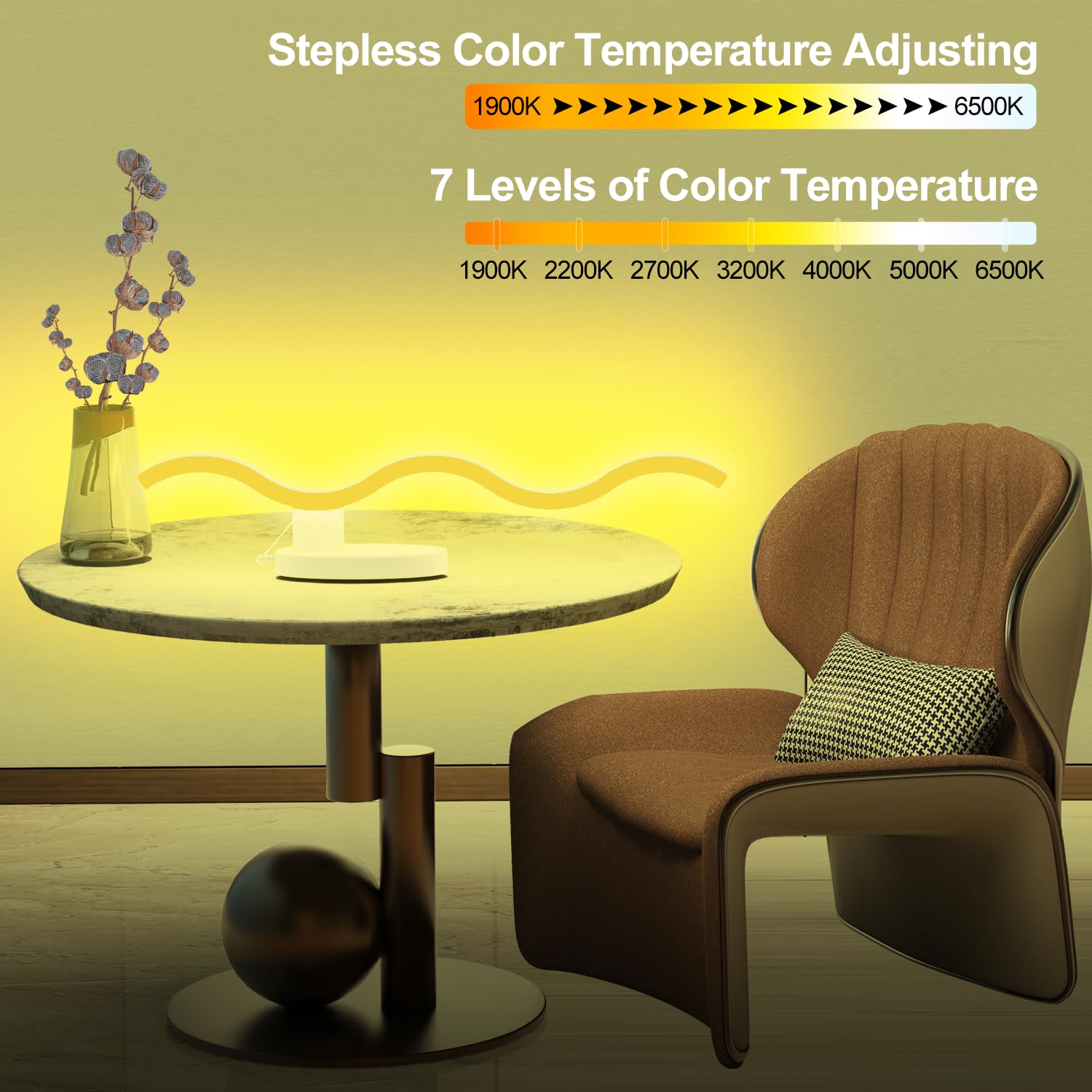 Transformable Circular Led Table Lamp For Bedroom With Remote Control, Small Modern Adjustable Touch Bedside Lamp For Living Roo