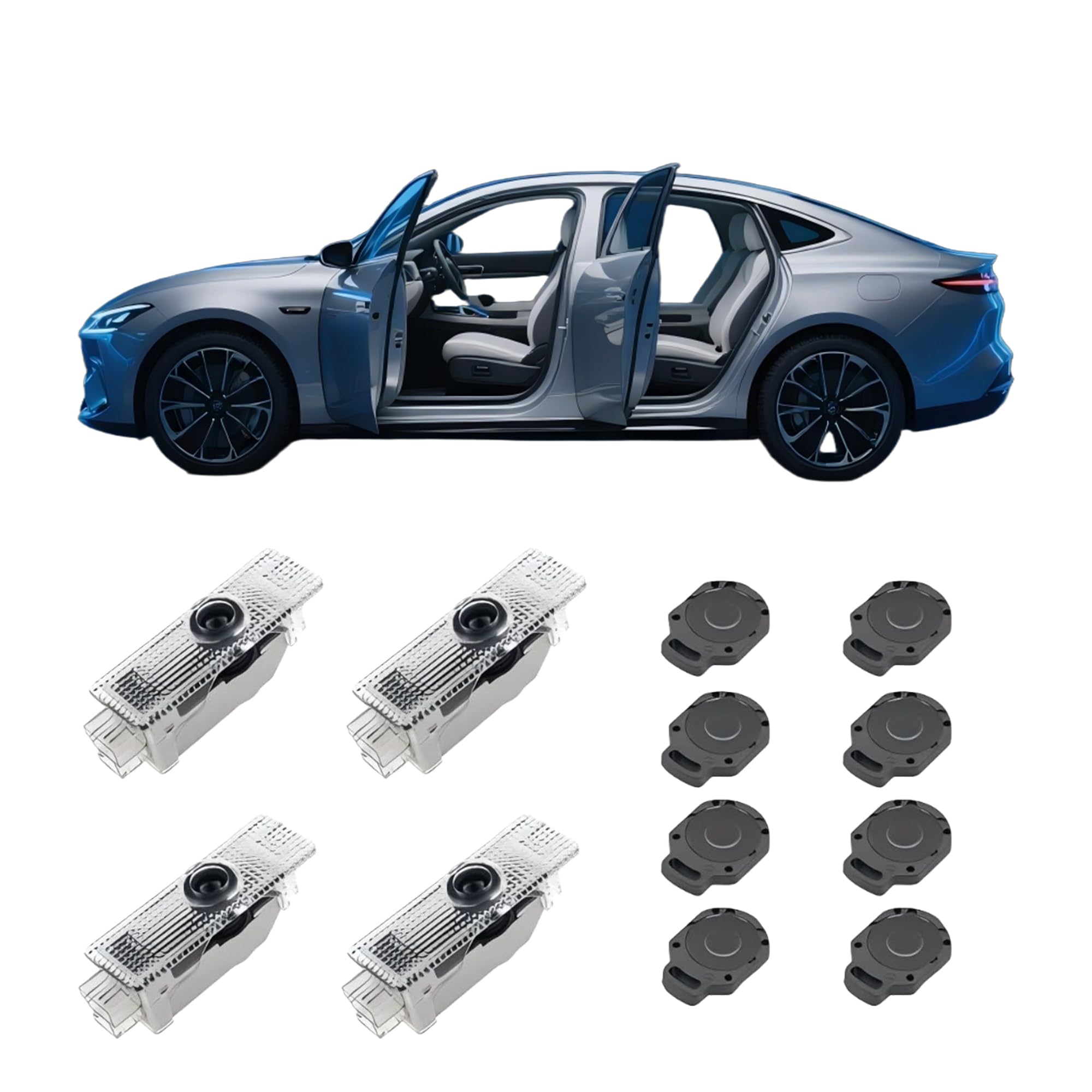 ZKAYUN Never Fade LED Car Door Light Door Light Logo Welcome Logo Lights Accessories Compatiblewith1/3/4/5/6/7/x1/x2/x3/x4/x5/x6/x7/M/328i/28i/530i/528i/e92(4PCS)