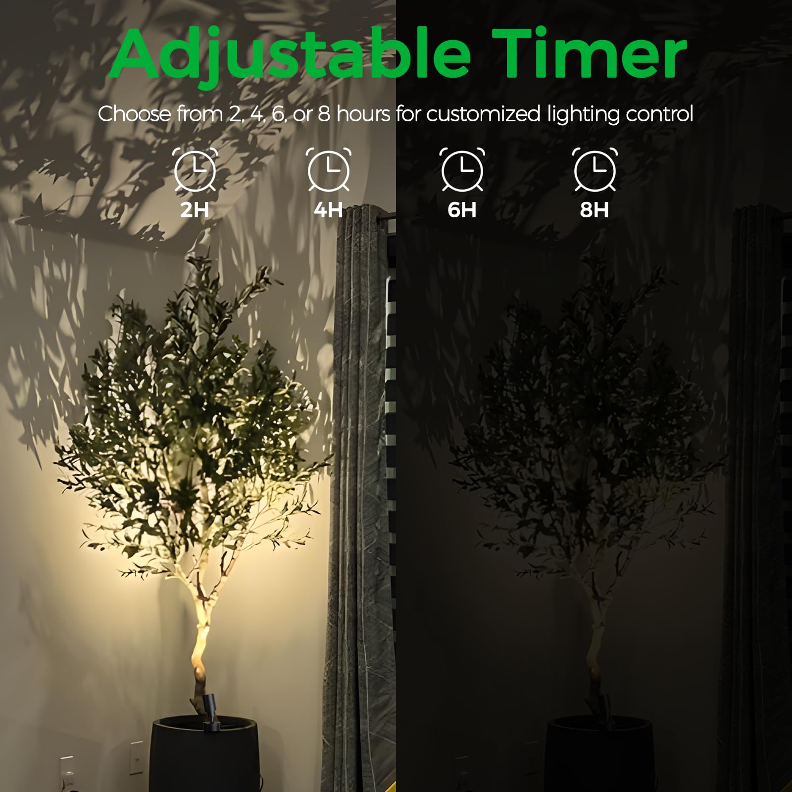 Jiaqiyan Led Spotlight Indoor 2 Pack, 5W Adjustable Led Up Lights With Remote Control & Timer, 3000K/4000K/5000K Floor Uplighting Spot Lights For Plants & Artwork, 5.9 Ft Cord